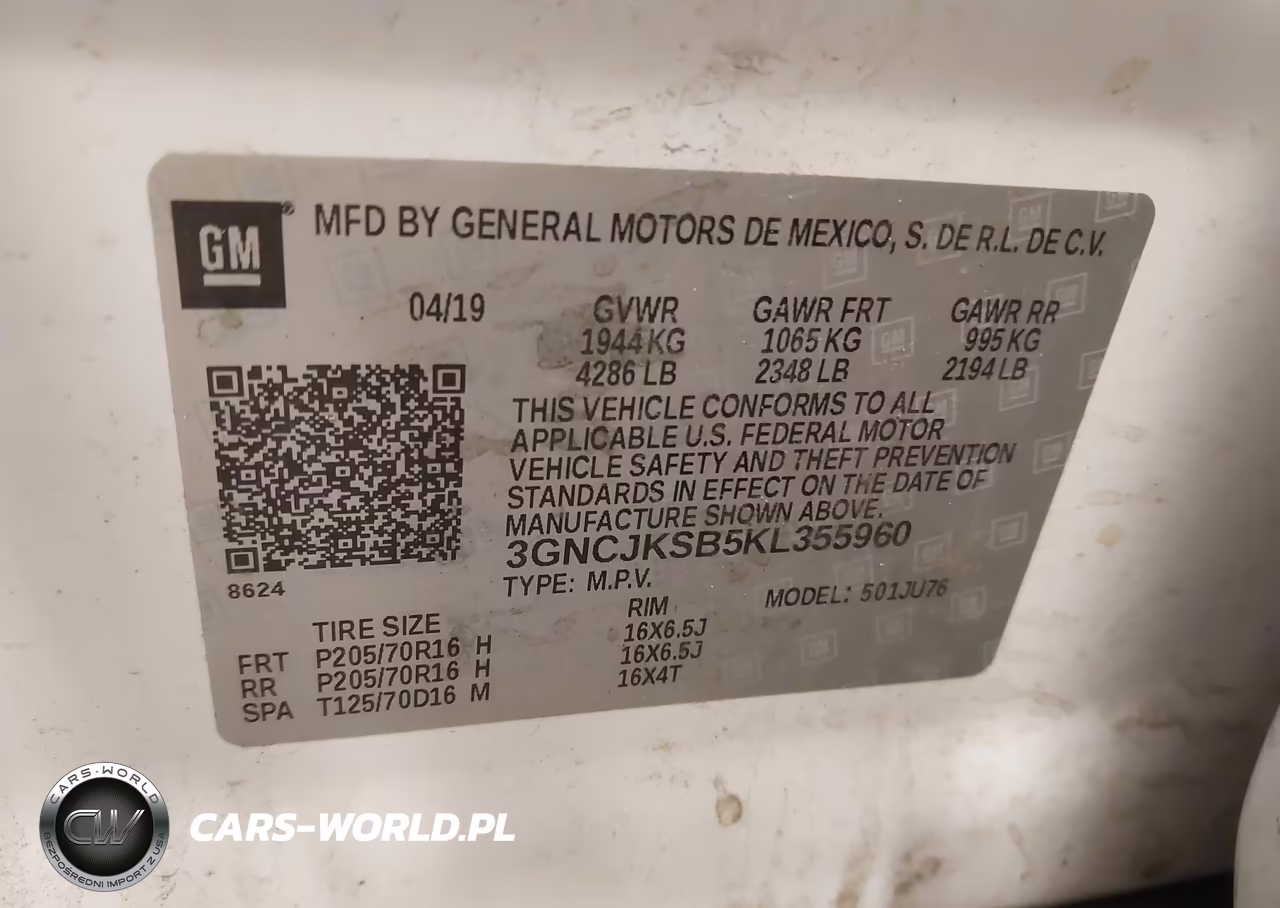 2019 Chevrolet Trax Ls VIN:3GNCJKSB5KL355960 - 9