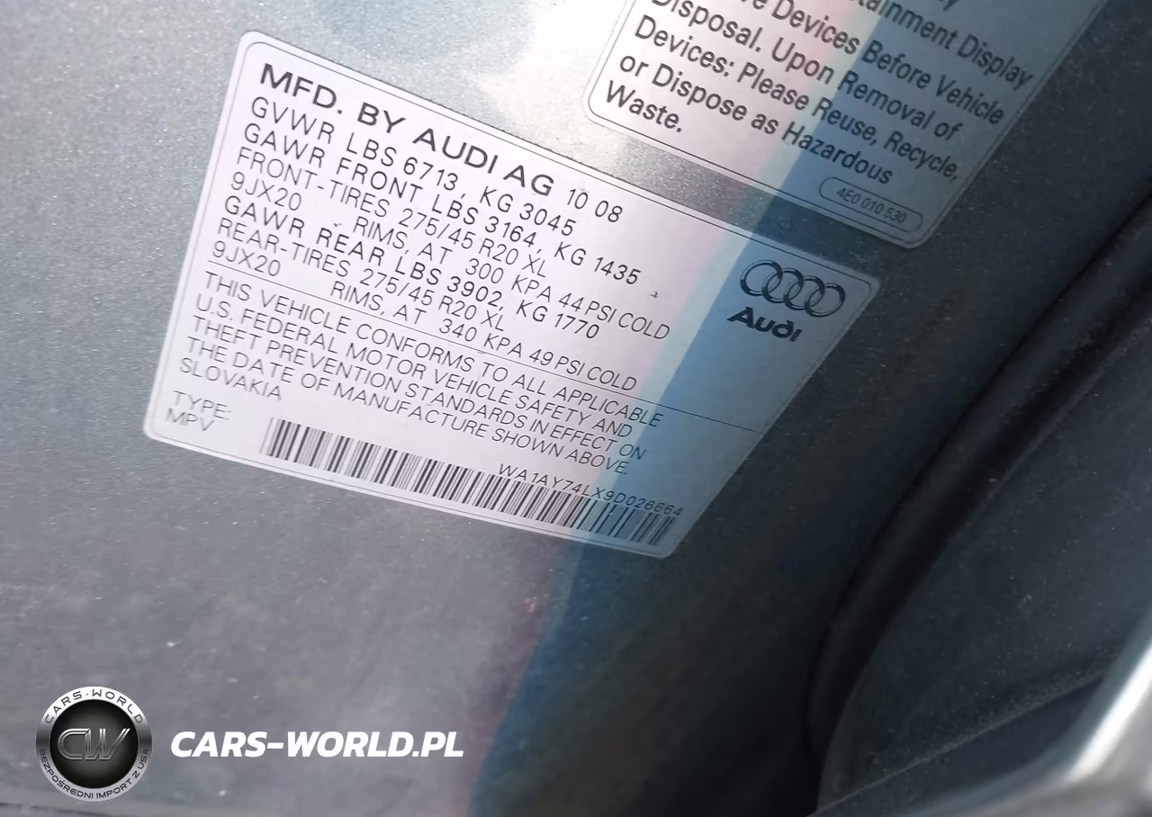 2009 Audi Q7 3.6 5 Passenger-3.6 Premium VIN:WA1AY74LX9D026664 - 9