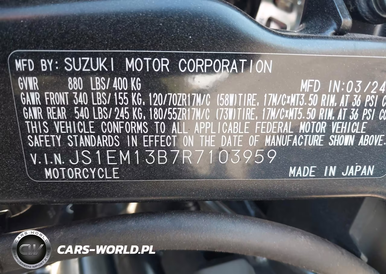 2024 Suzuki Gsx800 F VIN:JS1EM13B7R7103959 - 10