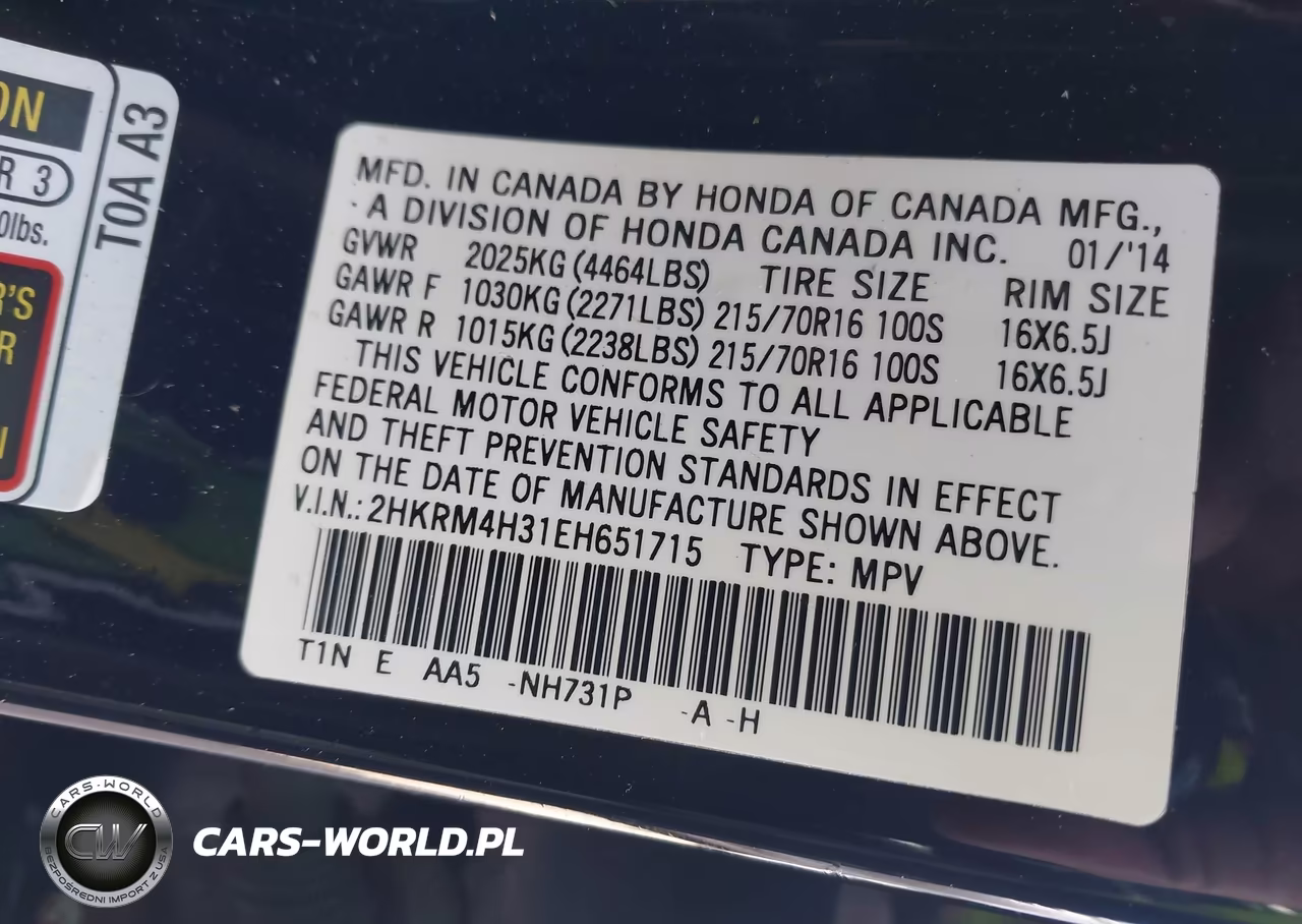 2014 Honda Cr-V Lx VIN:2HKRM4H31EH651715 - 9