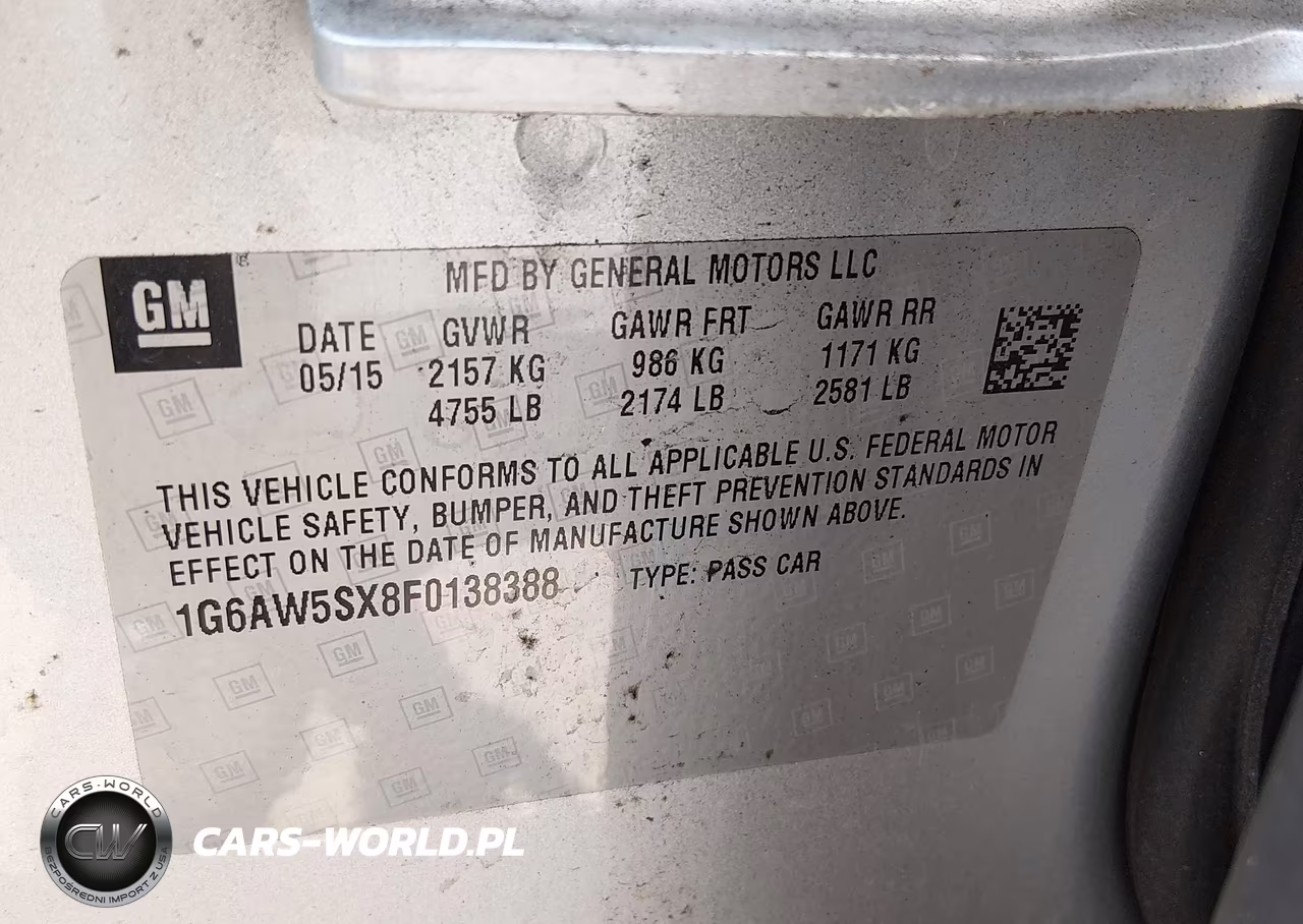 2015 Cadillac Cts Standard VIN:1G6AW5SX8F0138388 - 9