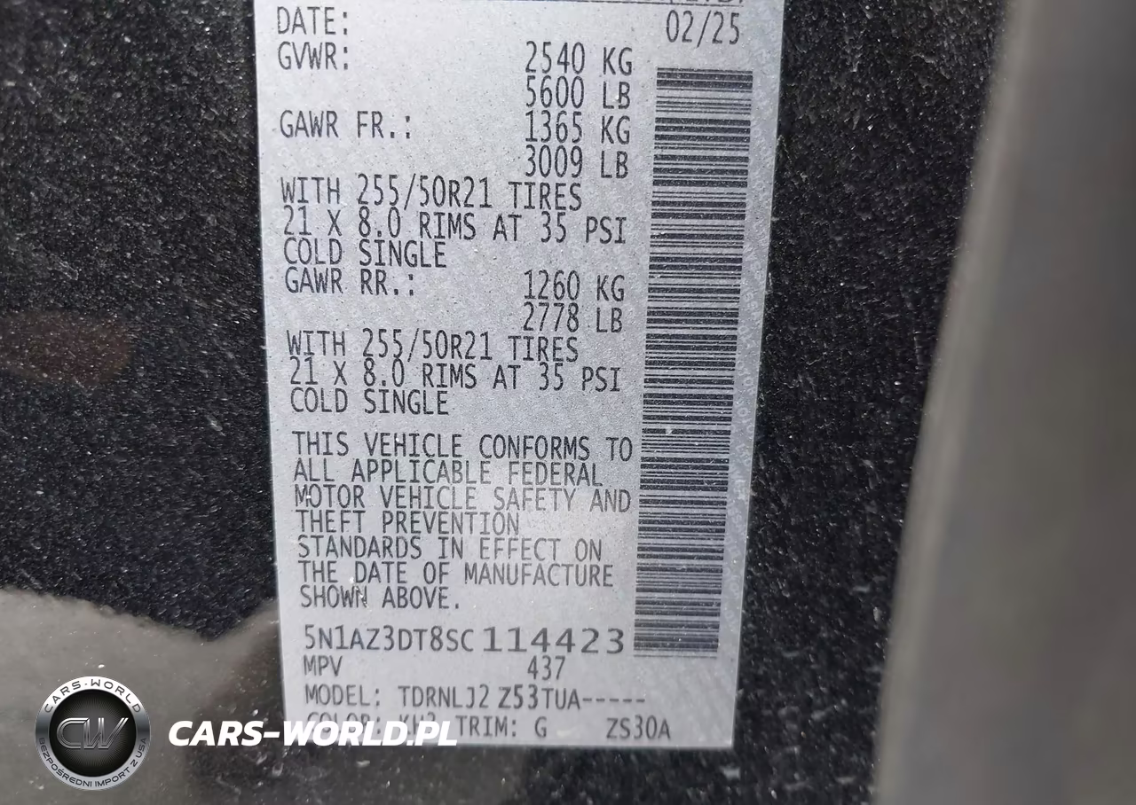 2025 Nissan Murano Platinum VIN:5N1AZ3DT8SC114423 - 9