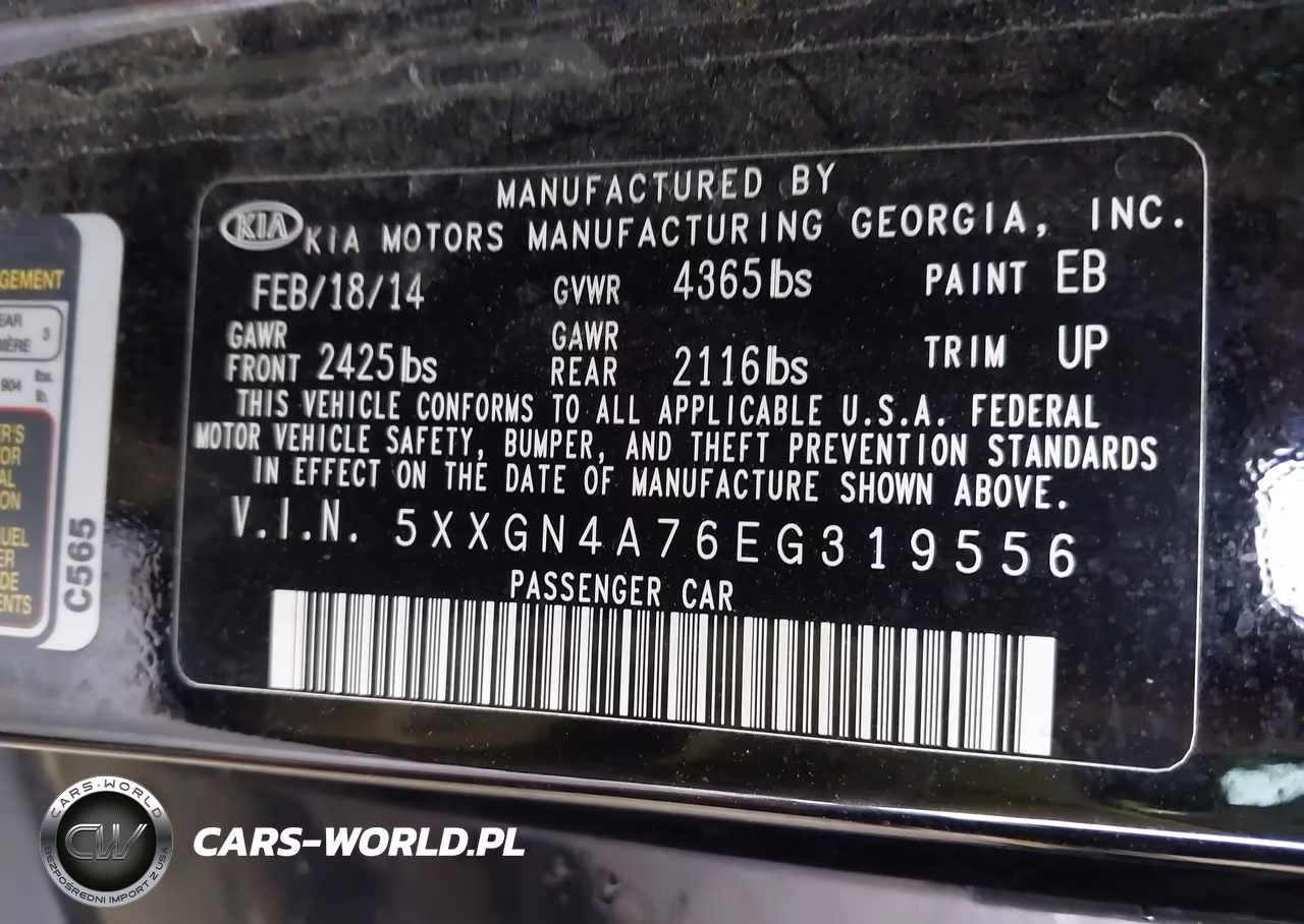 2014 Kia Optima Ex VIN:5XXGN4A76EG319556 - 9