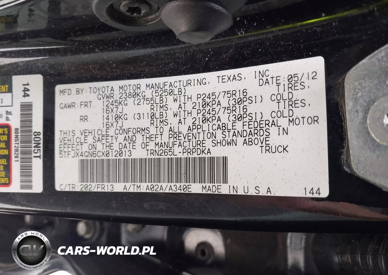 2012 Toyota Tacoma Prerunner VIN:5TFJX4GN6CX012013 - 9