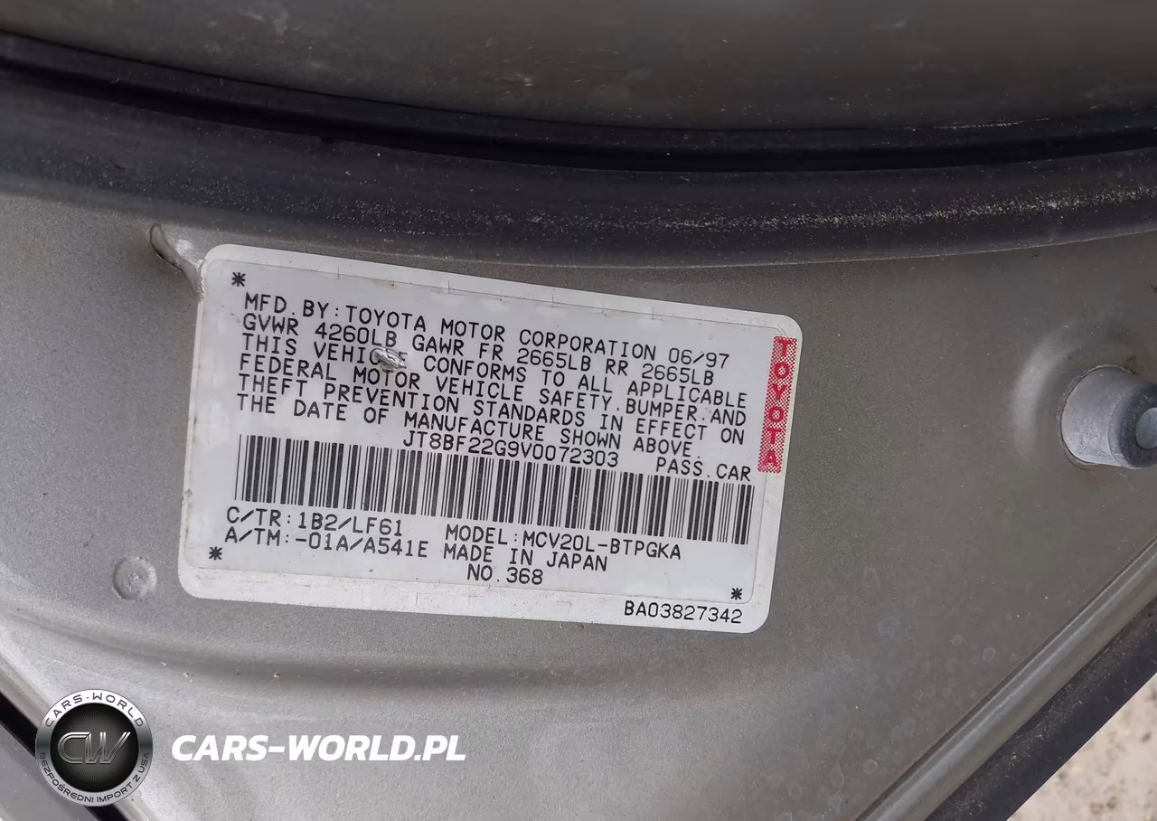 1997 Lexus Es 300 VIN:JT8BF22G9V0072303 - 9