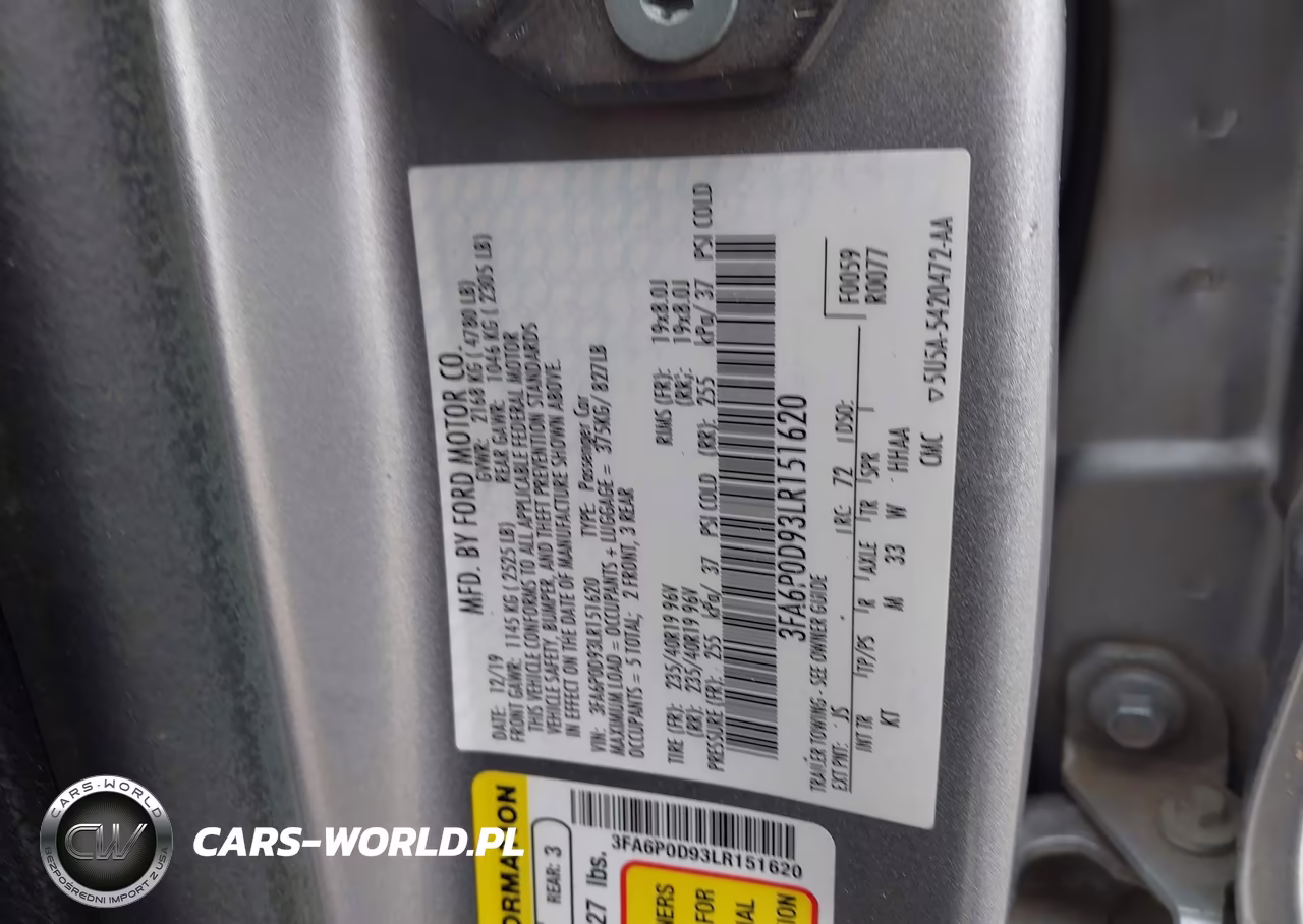 2020 Ford Fusion Titanium VIN:3FA6P0D93LR151620 - 9