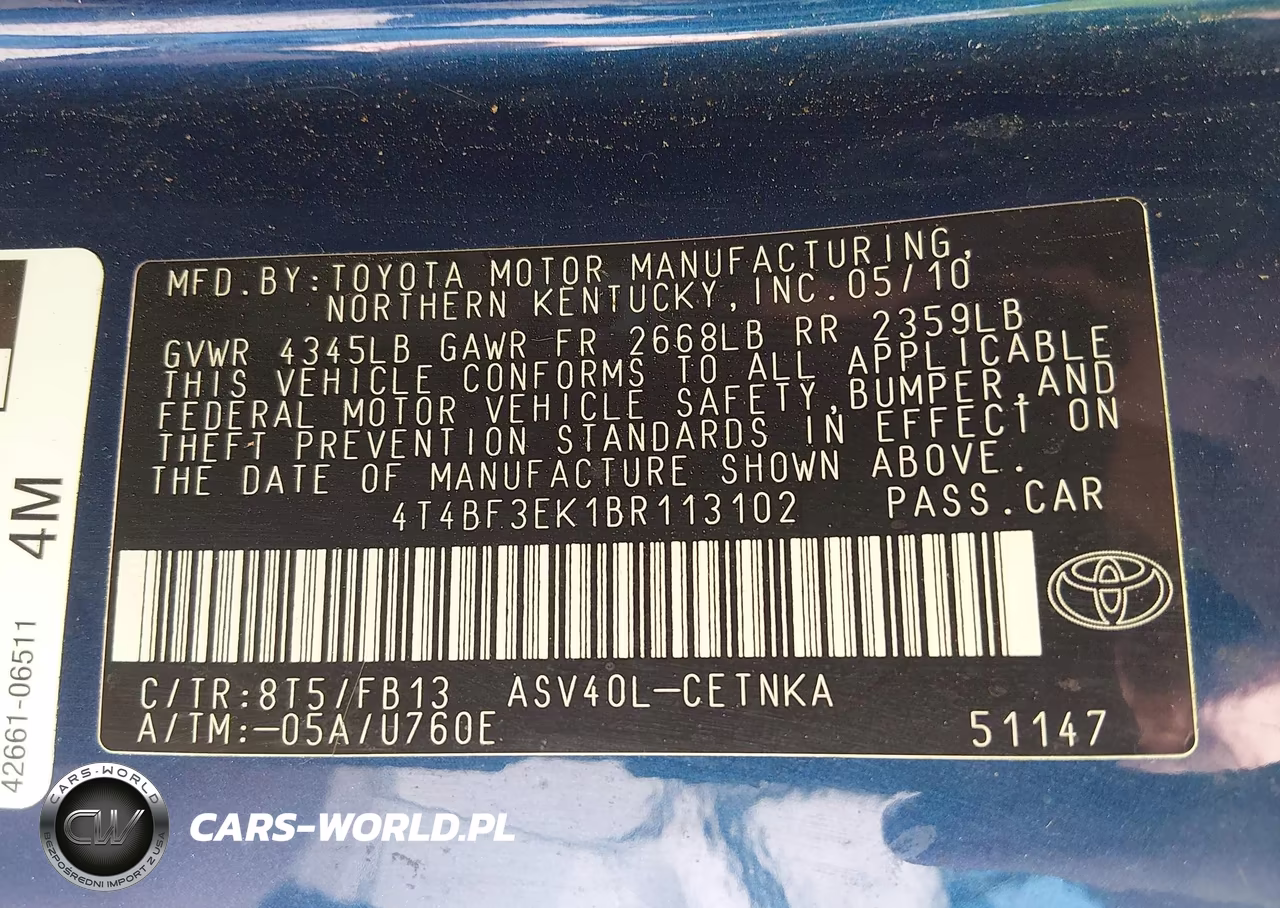 2011 Toyota Camry Le VIN:4T4BF3EK1BR113102 - 9