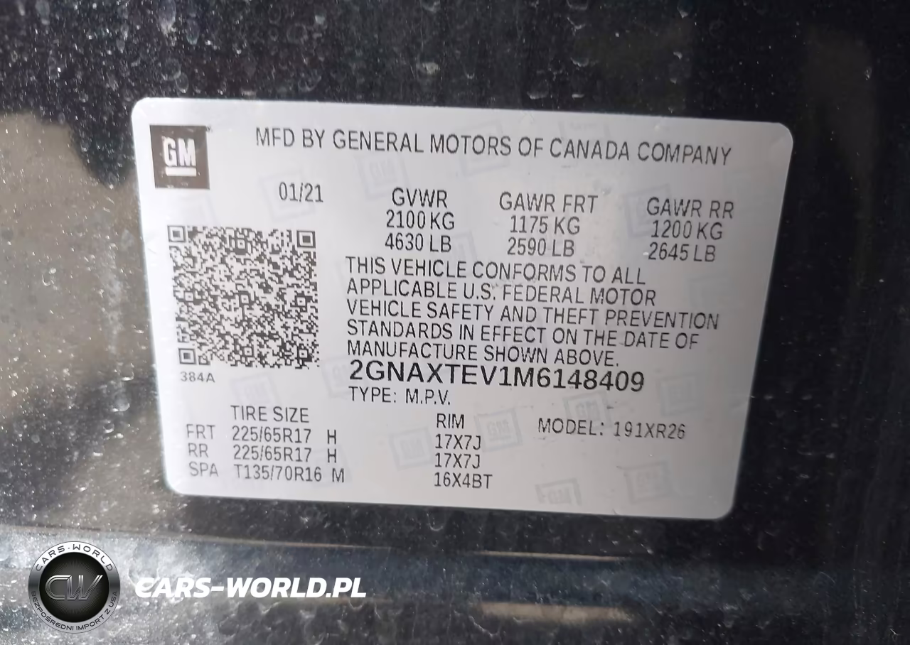 2021 Chevrolet Equinox Awd 2Fl VIN:2GNAXTEV1M6148409 - 9