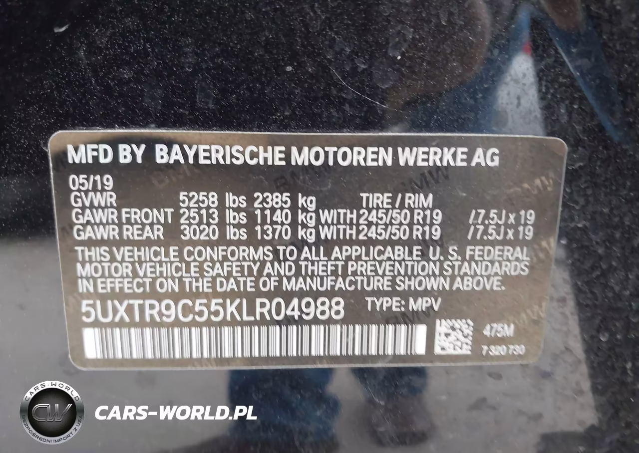 2019 BMW X3 xDrive30I VIN:5UXTR9C55KLR04988 - 9
