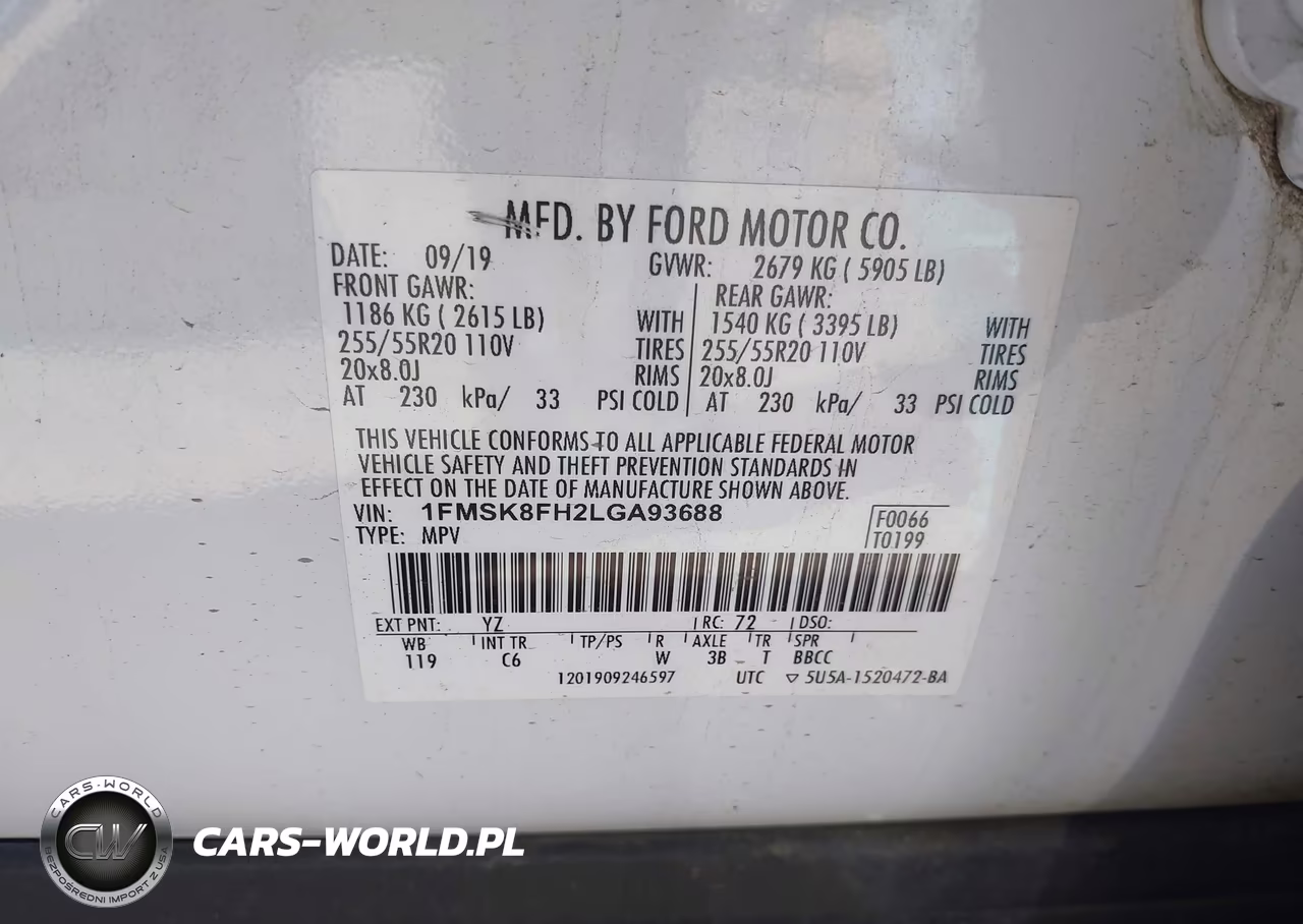 2020 Ford Explorer Limited VIN:1FMSK8FH2LGA93688 - 9
