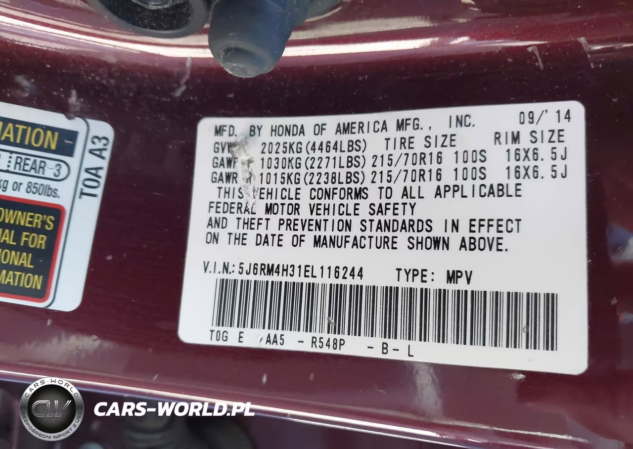 2014 Honda Cr-V Lx VIN:5J6RM4H31EL116244 - 9