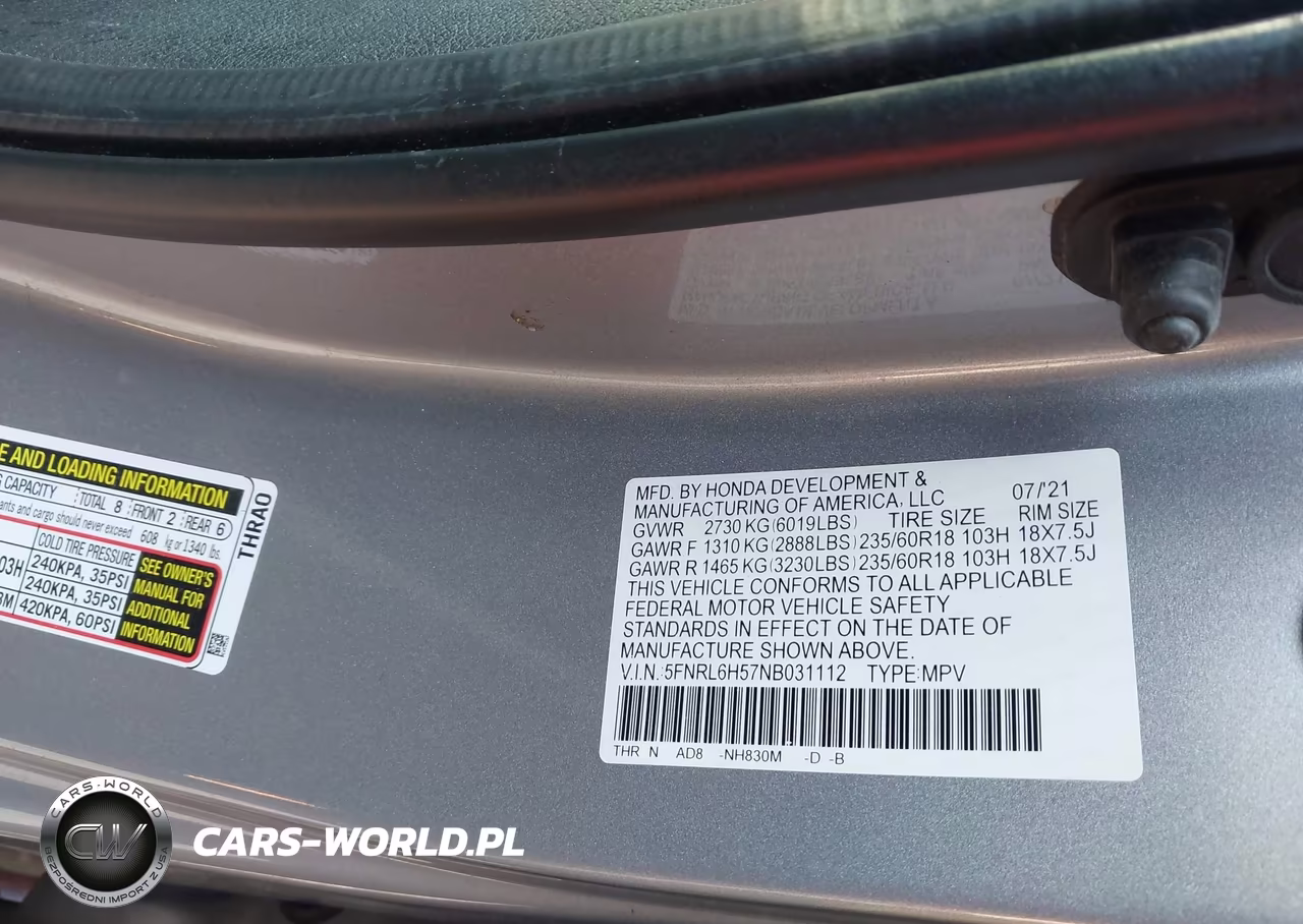 2022 Honda Odyssey Ex VIN:5FNRL6H57NB031112 - 9