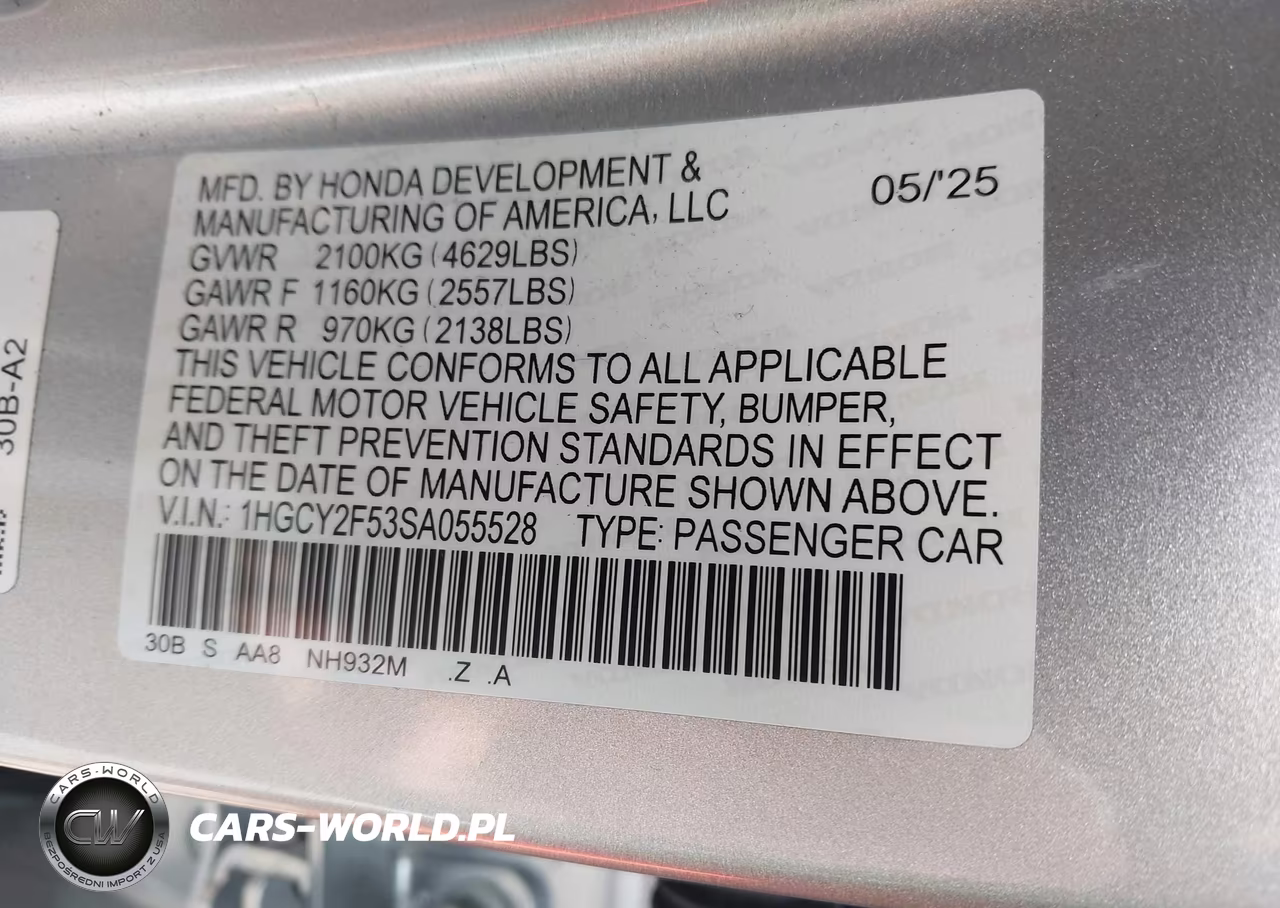 2025 Honda Accord Hybrid Sport VIN:1HGCY2F53SA055528 - 9