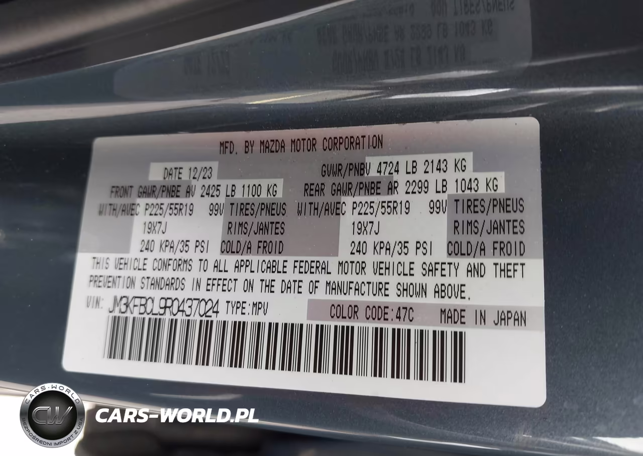 2024 Mazda Cx-5 2.5 S Carbon Edition VIN:JM3KFBCL9R0437024 - 9