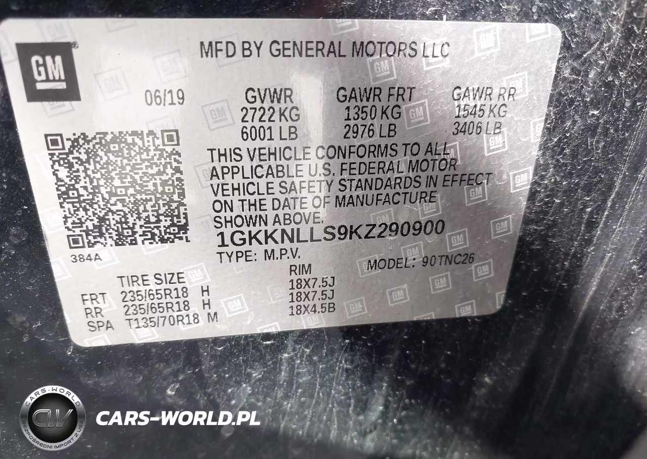 2019 GMC Acadia Sle-2 VIN:1GKKNLLS9KZ290900 - 9