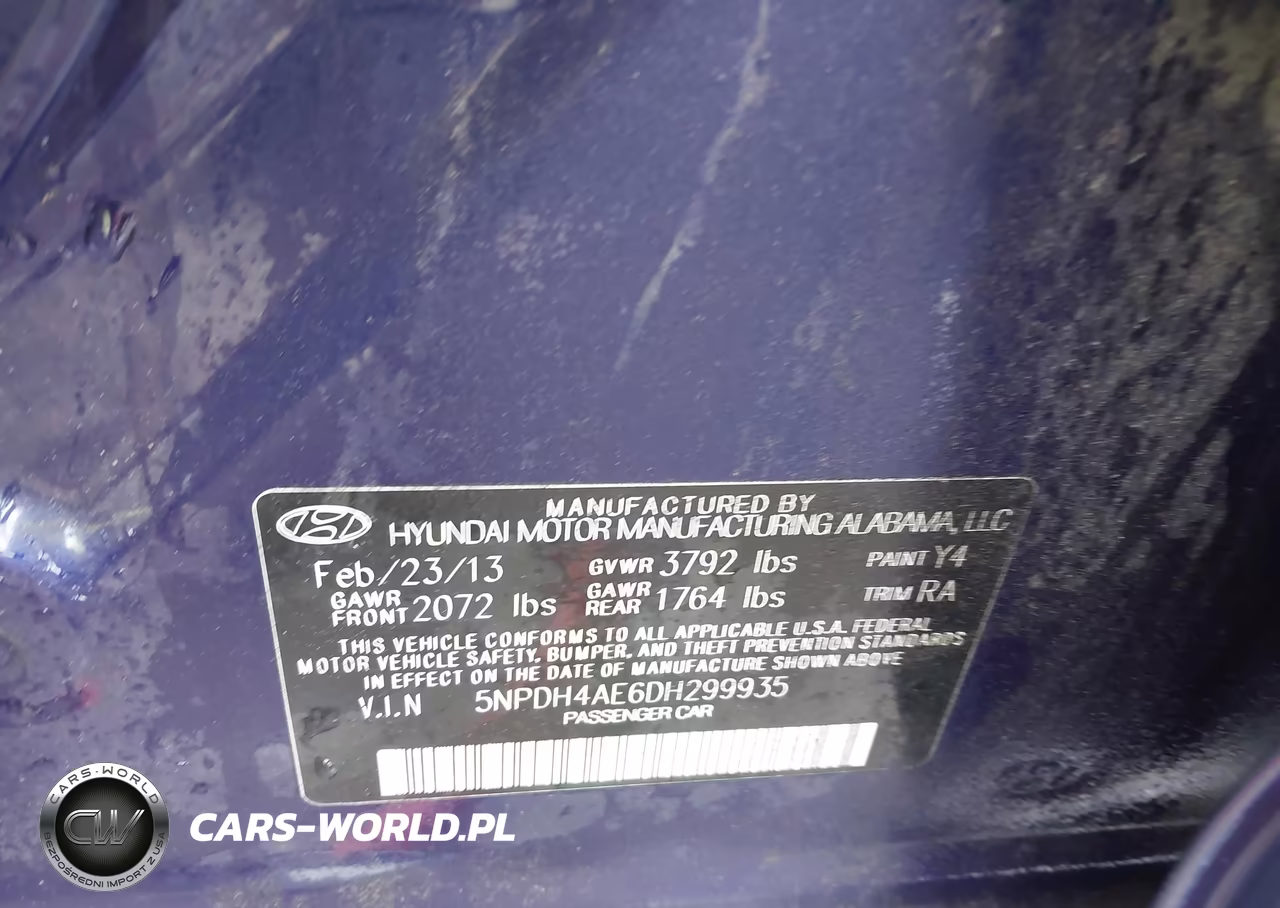 2013 Hyundai Elantra Limited VIN:5NPDH4AE6DH299935 - 9