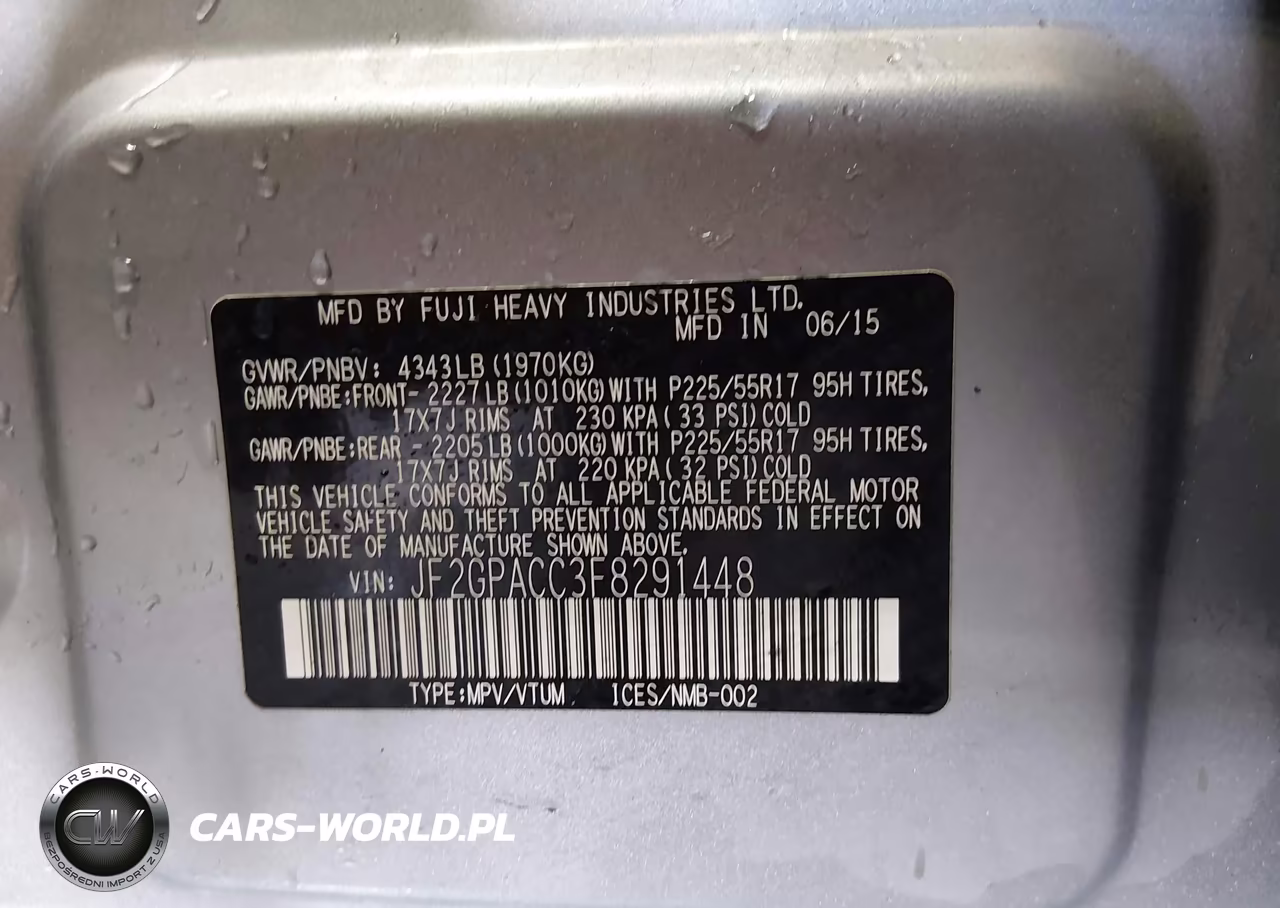 2015 Subaru Xv Crosstrek 2.0I Premium VIN:JF2GPACC3F8291448 - 9