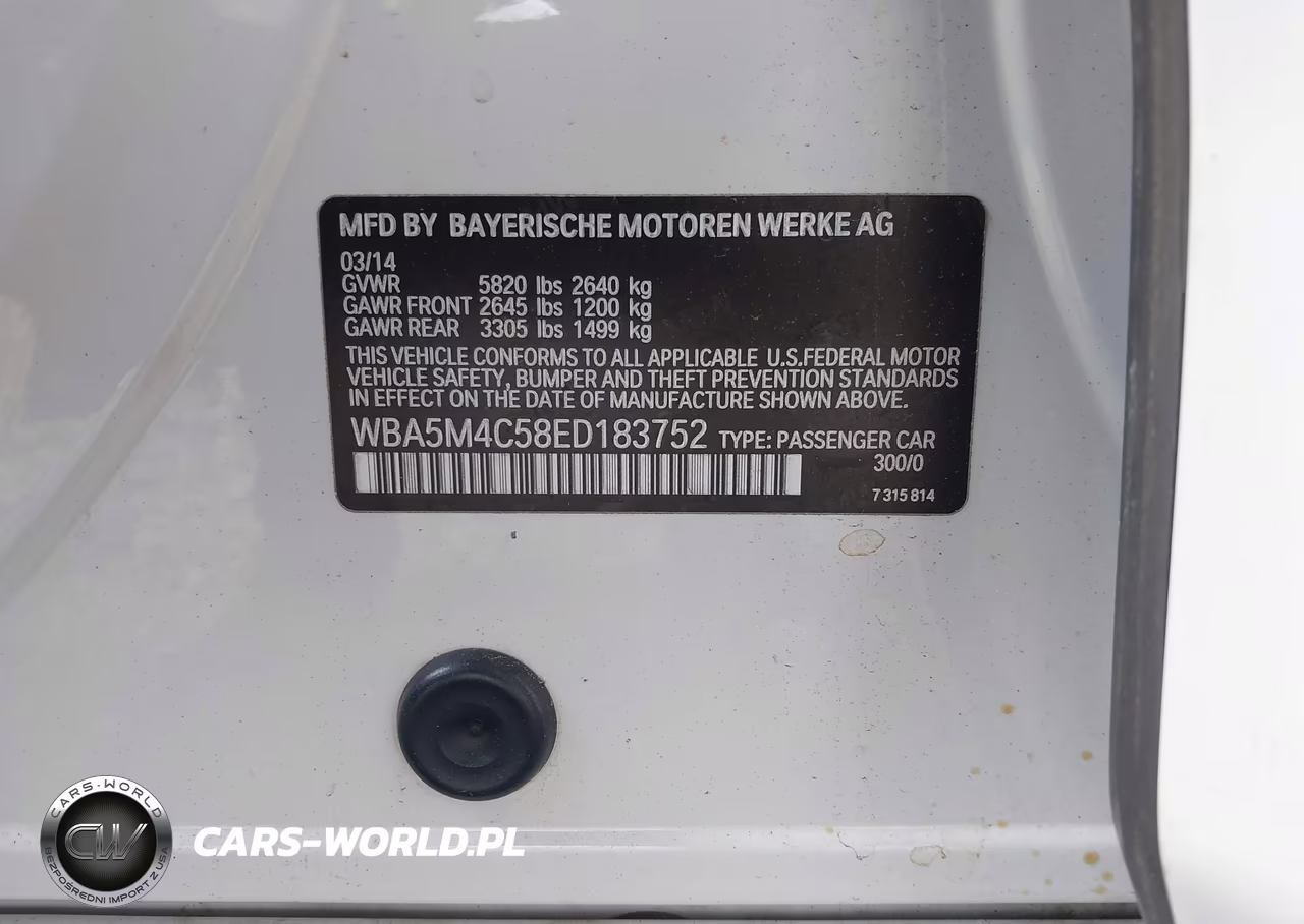 2014 BMW 535I Gran Turismo xDrive VIN:WBA5M4C58ED183752 - 9