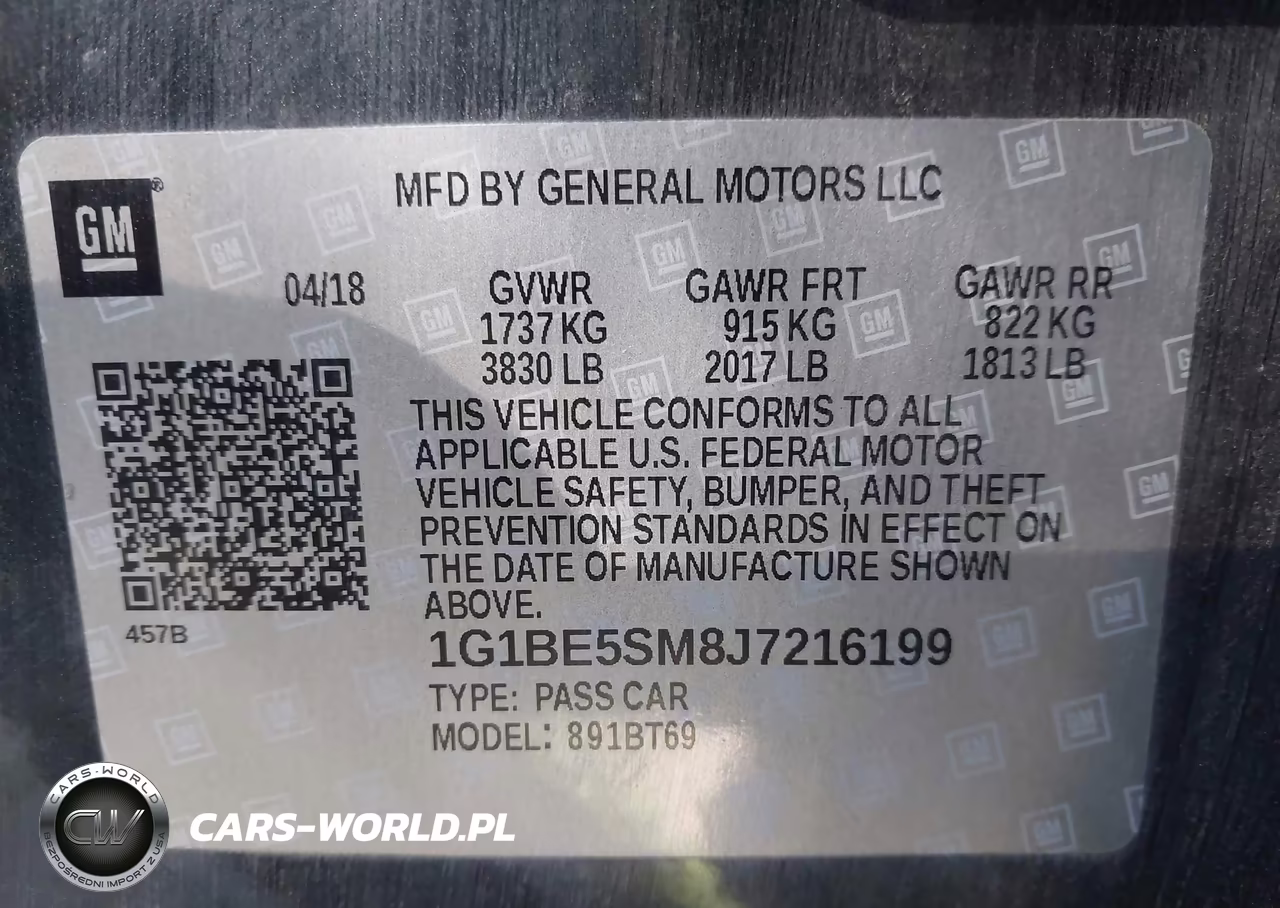 2018 Chevrolet Cruze Lt Auto VIN:1G1BE5SM8J7216199 - 9
