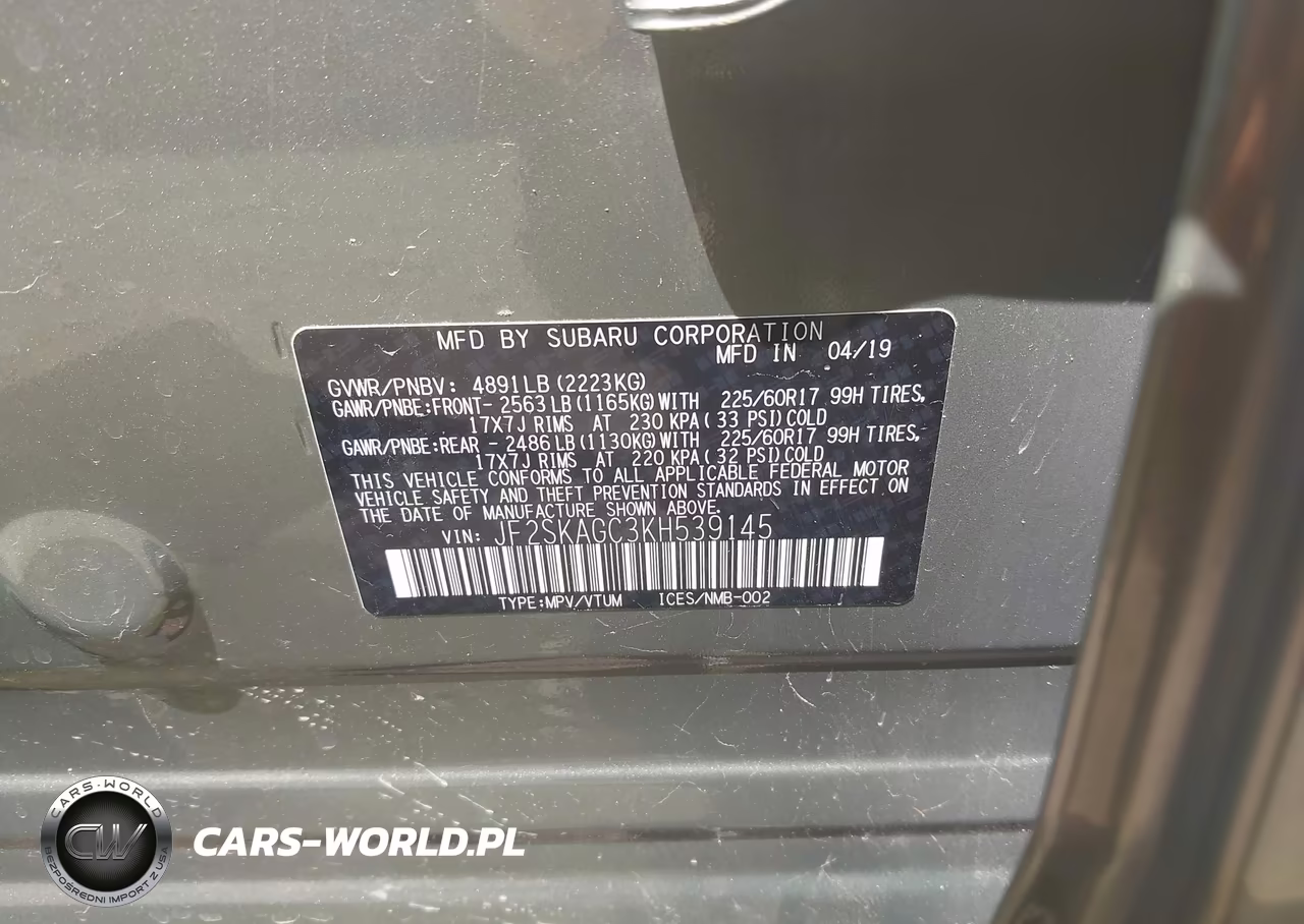 2019 Subaru Forester Premium VIN:JF2SKAGC3KH539145 - 9