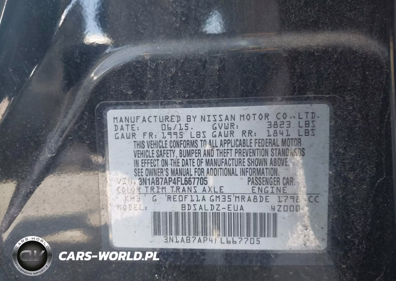 2015 Nissan Sentra Fe+ S-S-Sl-Sr-Sv VIN:3N1AB7AP4FL667705 - 9