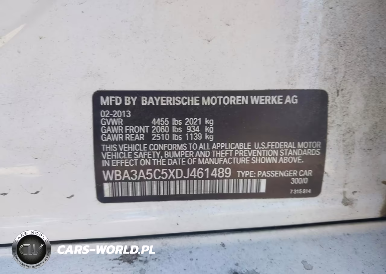 2013 BMW 328I VIN:WBA3A5C5XDJ461489 - 9