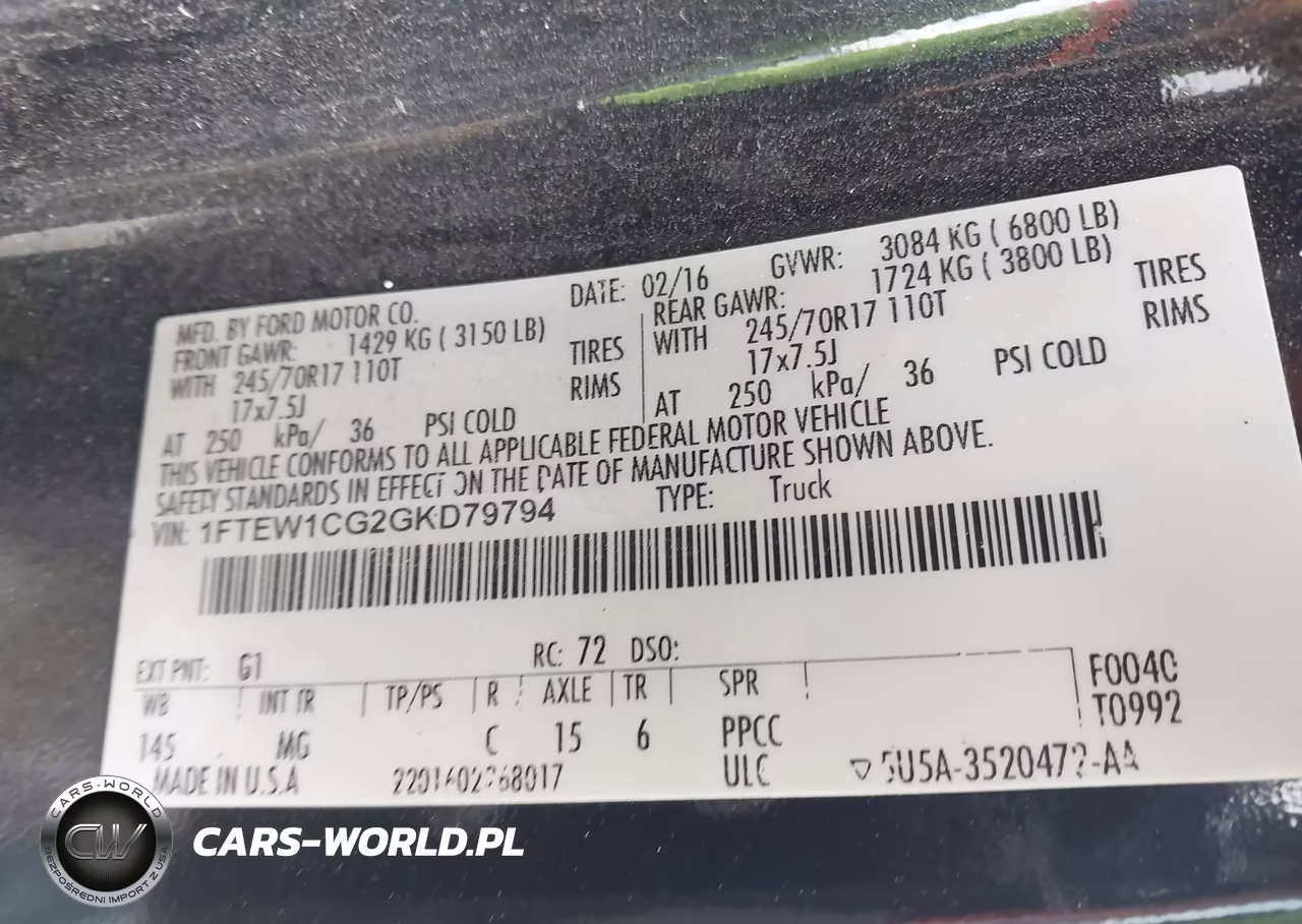 2016 Ford F-150 Xlt VIN:1FTEW1CG2GKD79794 - 9