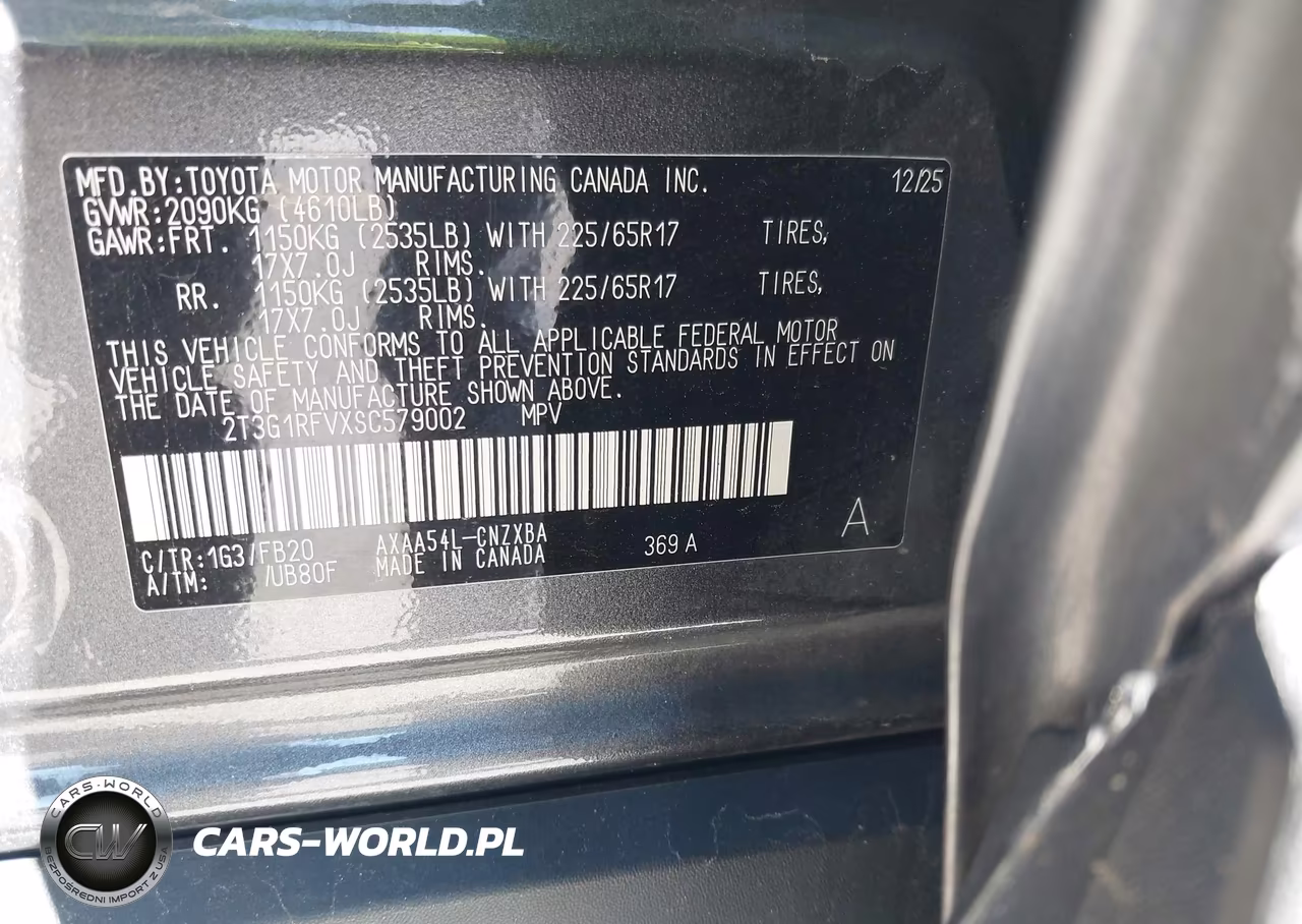 2025 Toyota Rav4 Le VIN:2T3G1RFVXSC579002 - 9