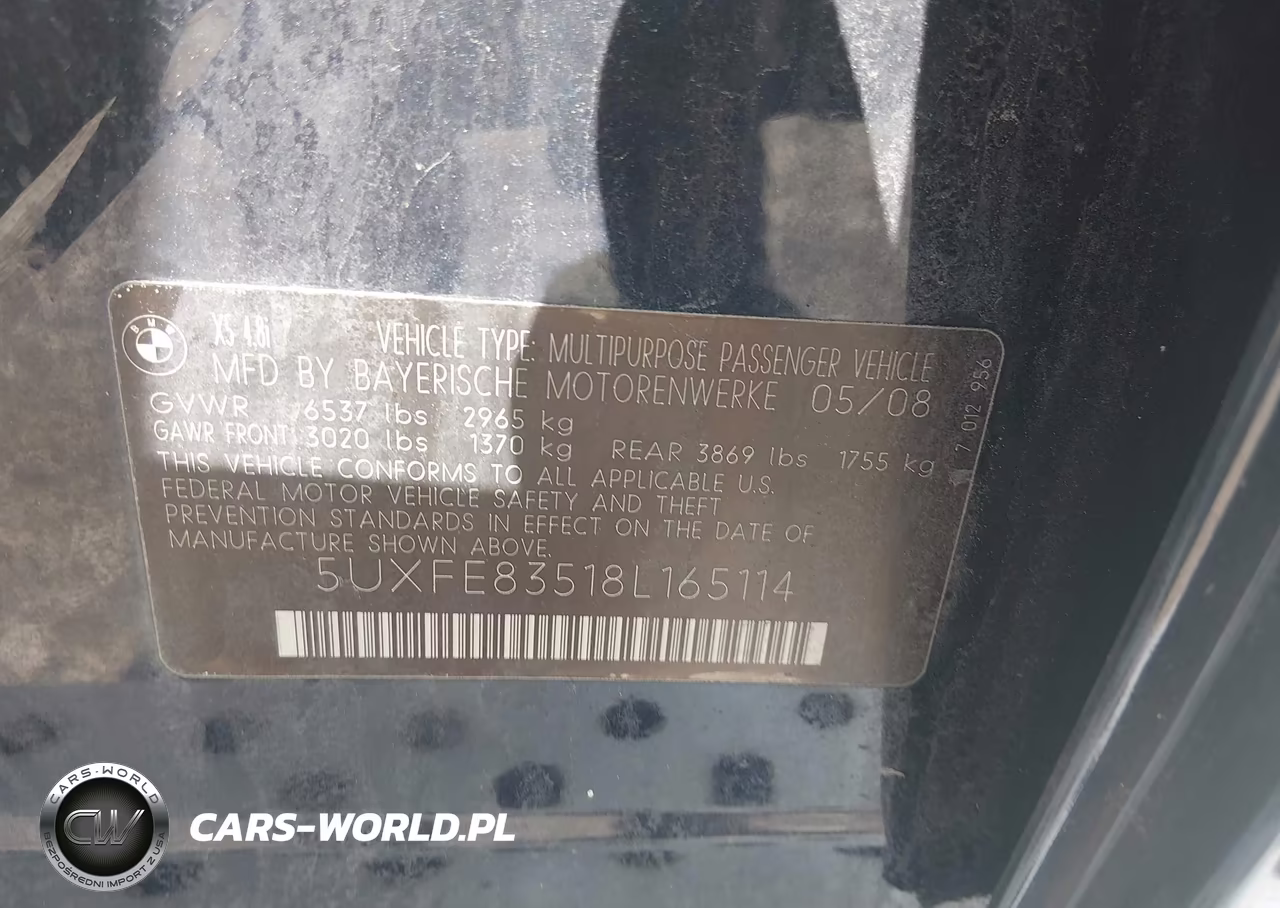 2008 BMW X5 4.8I VIN:5UXFE83518L165114 - 9