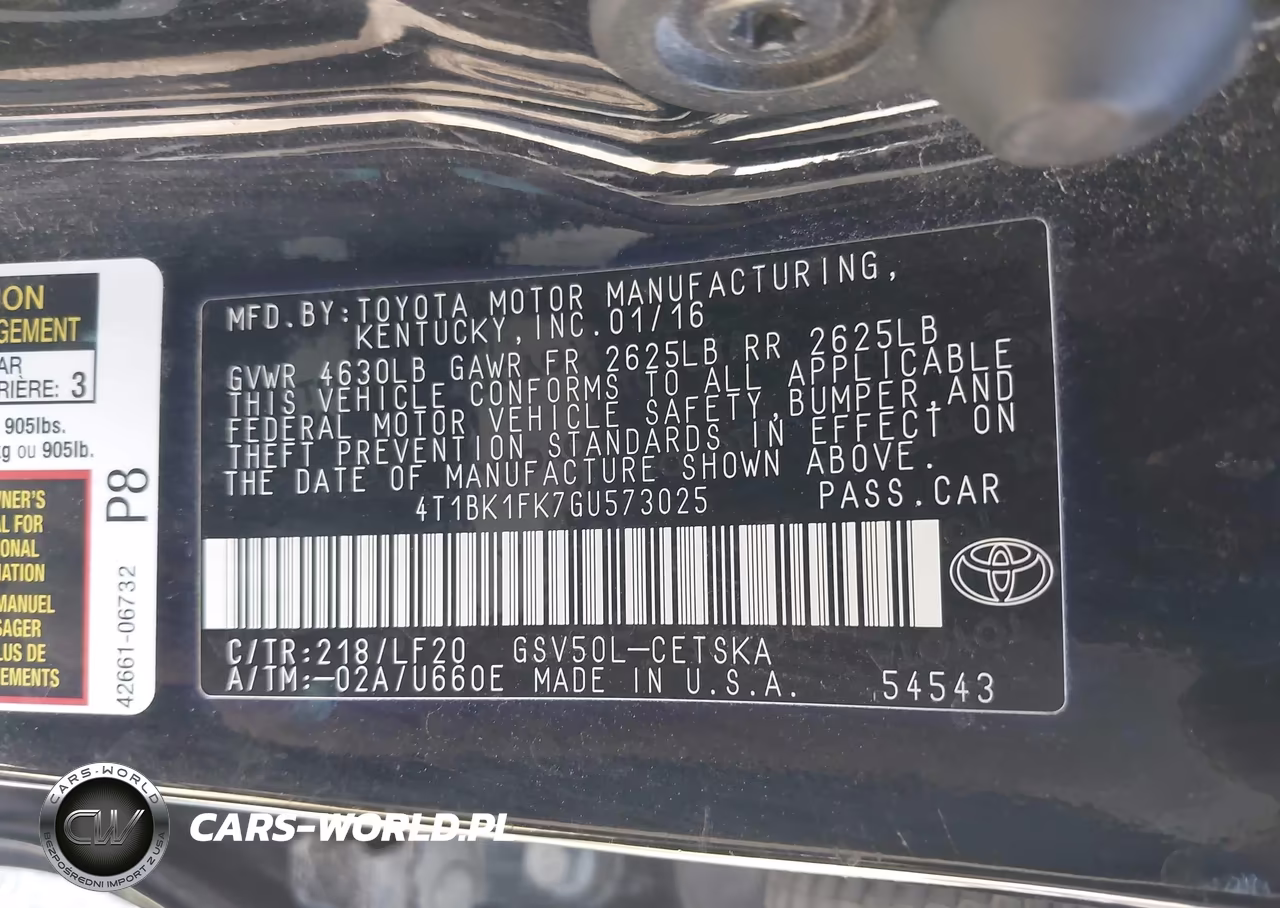 2016 Toyota Camry Xse V6 VIN:4T1BK1FK7GU573025 - 9