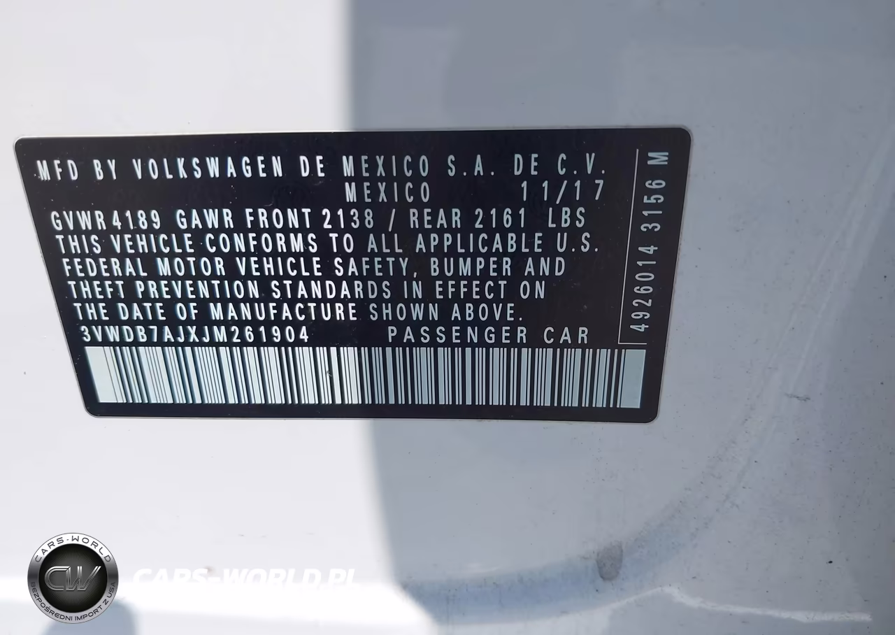 2018 Volkswagen Jetta 1.4T Se-1.4T Wolfsburg Edition VIN:3VWDB7AJXJM261904 - 9