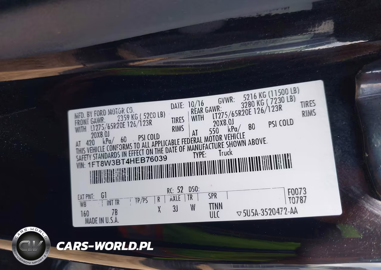 2017 Ford F-350 Platinum VIN:1FT8W3BT4HEB76039 - 8