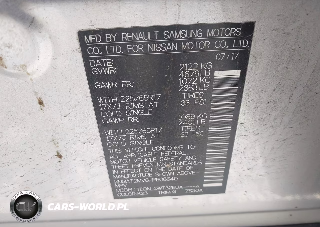 2017 Nissan Rogue Sv VIN:KNMAT2MV6HP608640 - 9