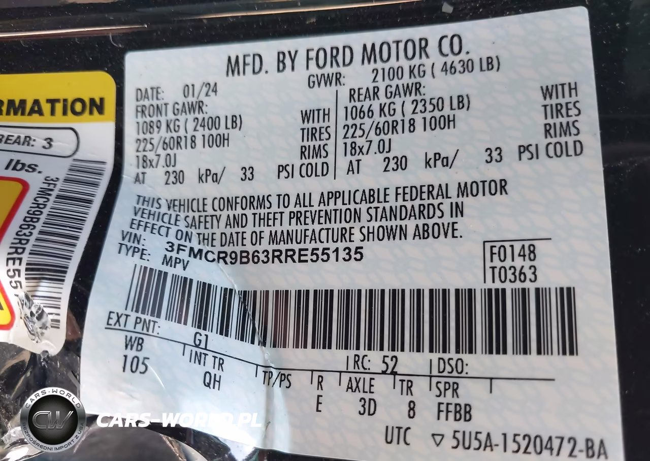 2024 Ford Bronco Sport Big Bend VIN:3FMCR9B63RRE55135 - 9