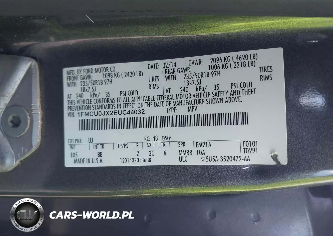 2014 Ford Escape Titanium VIN:1FMCU0JX2EUC44032 - 9