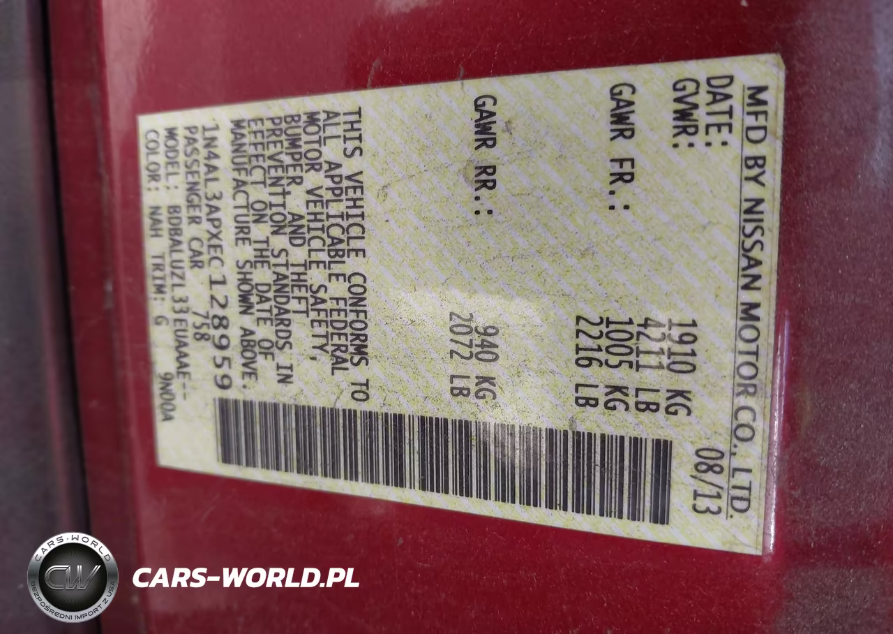 2014 Nissan Altima 2.5 Sv VIN:1N4AL3APXEC128959 - 9