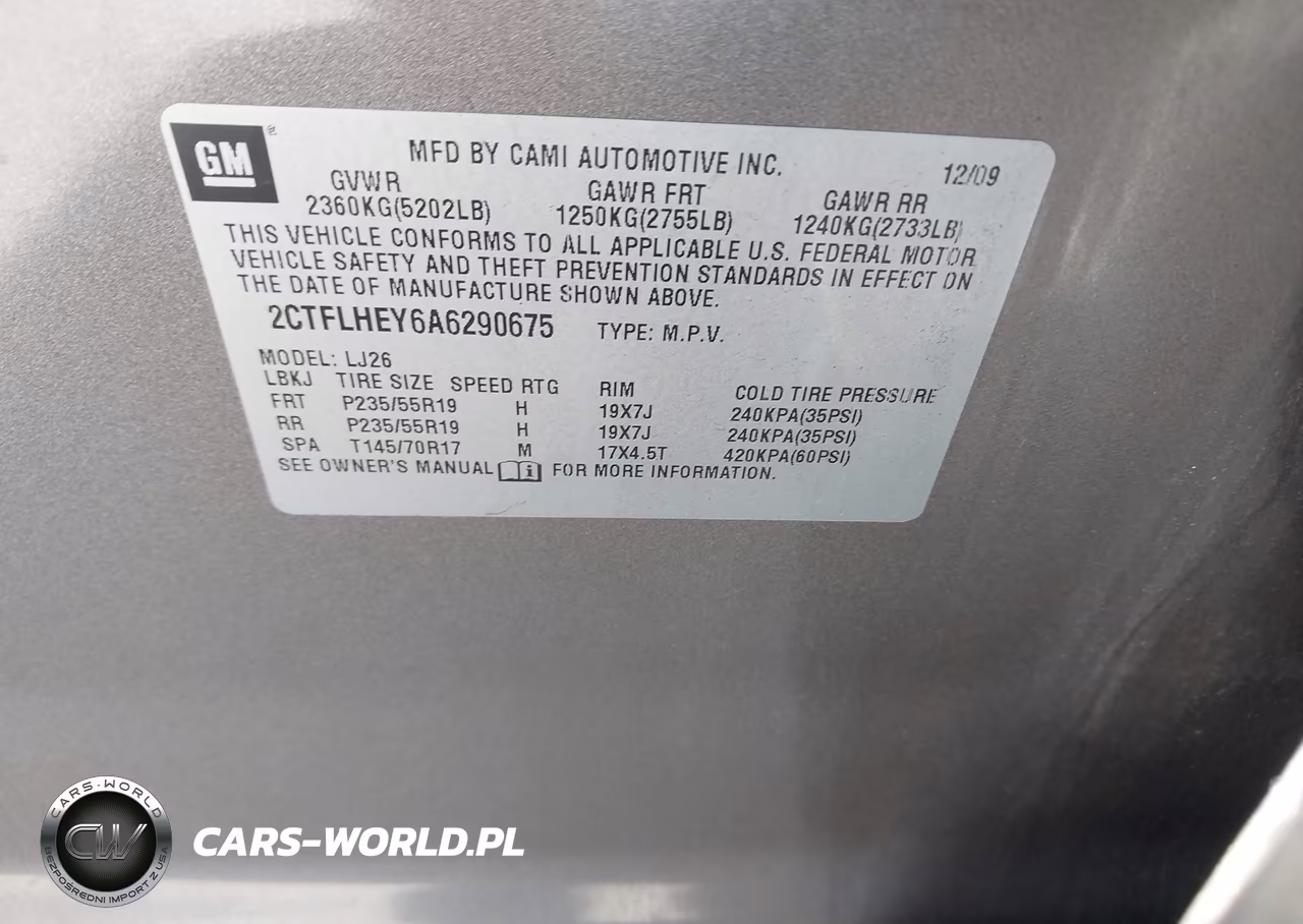 2010 GMC Terrain Slt-2 VIN:2CTFLHEY6A6290675 - 9