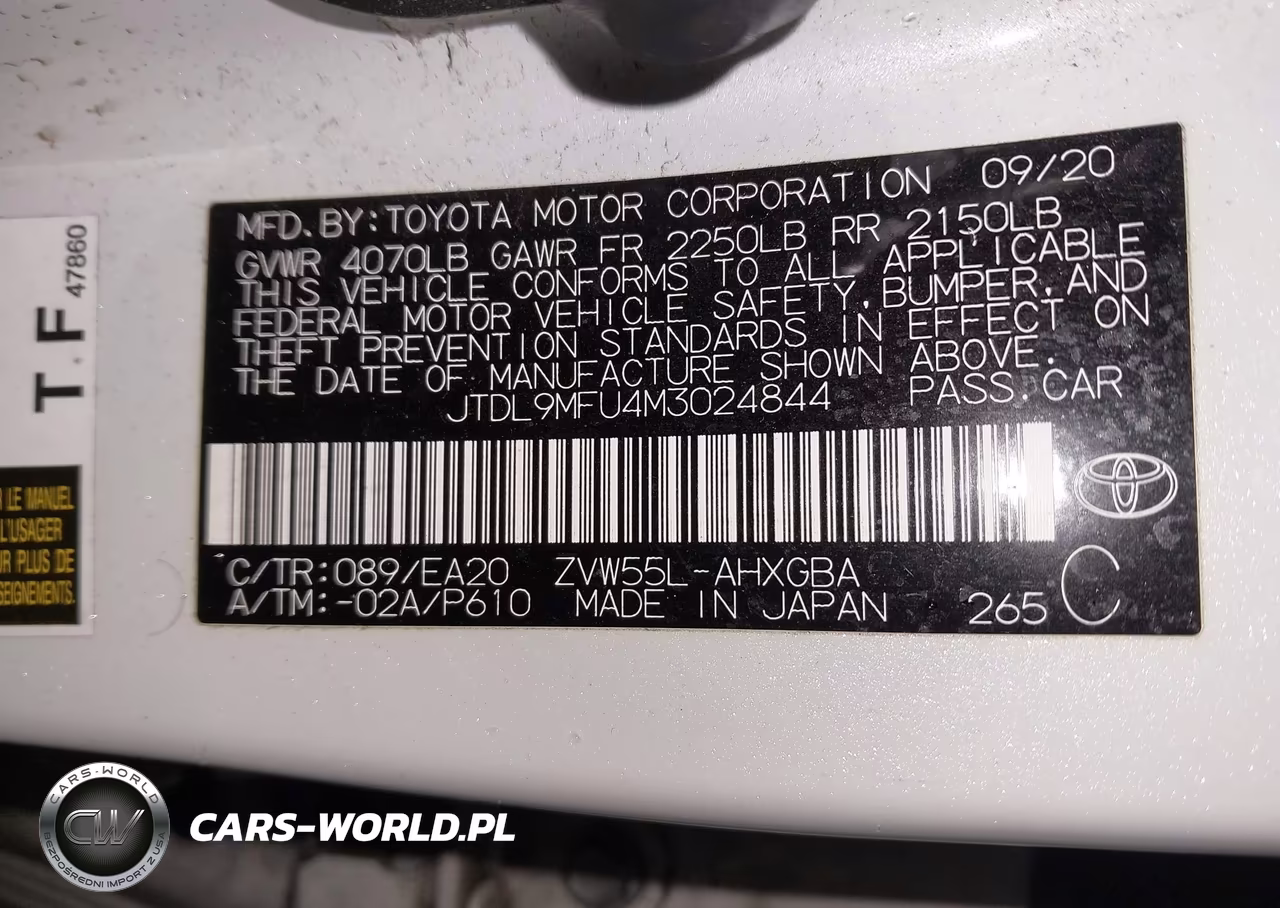 2021 Toyota Prius Xle Awd-E VIN:JTDL9MFU4M3024844 - 9