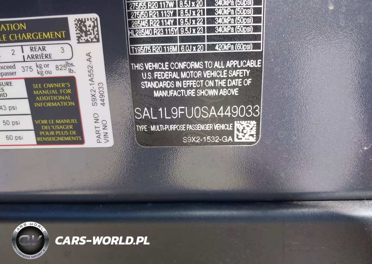 2025 Land Rover Range Rover Sport P400 Dynamic Se VIN:SAL1L9FU0SA449033 - 9