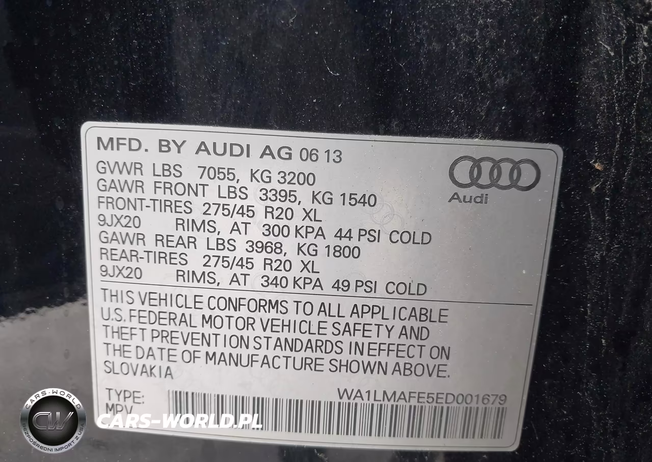 2014 Audi Q7 3.0 Tdi Premium VIN:WA1LMAFE5ED001679 - 9