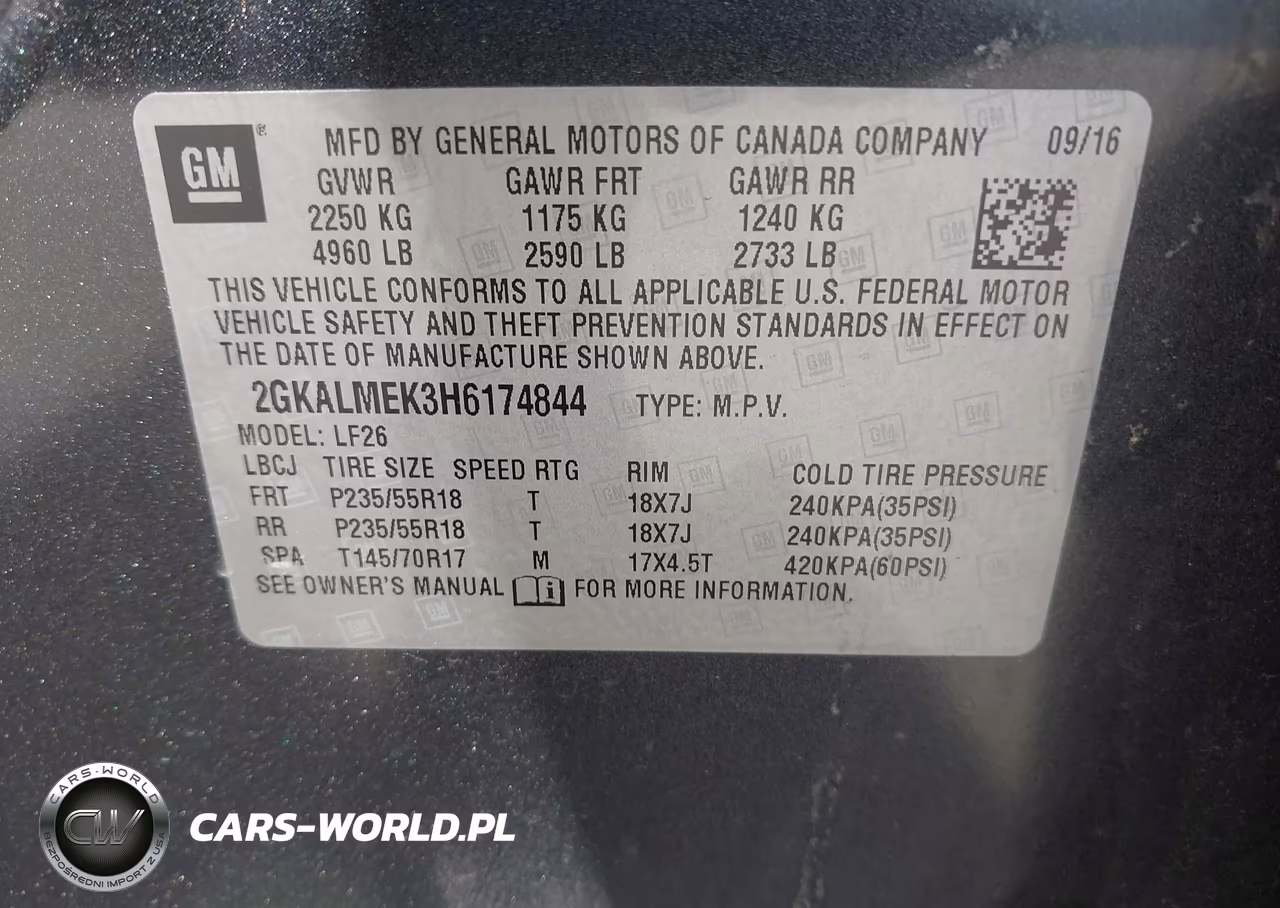 2017 GMC Terrain Sle-1 VIN:2GKALMEK3H6174844 - 9