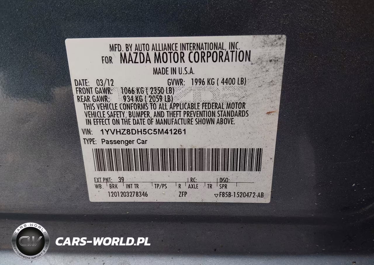 2012 Mazda Mazda6 VIN:1YVHZ8DH5C5M41261 - 9