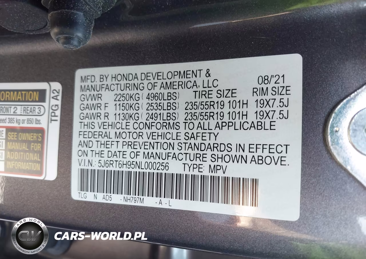2022 Honda Cr-V Hybrid Touring VIN:5J6RT6H95NL000256 - 9