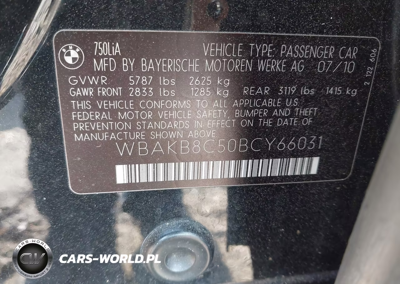 2011 BMW 750Li VIN:WBAKB8C50BCY66031 - 9