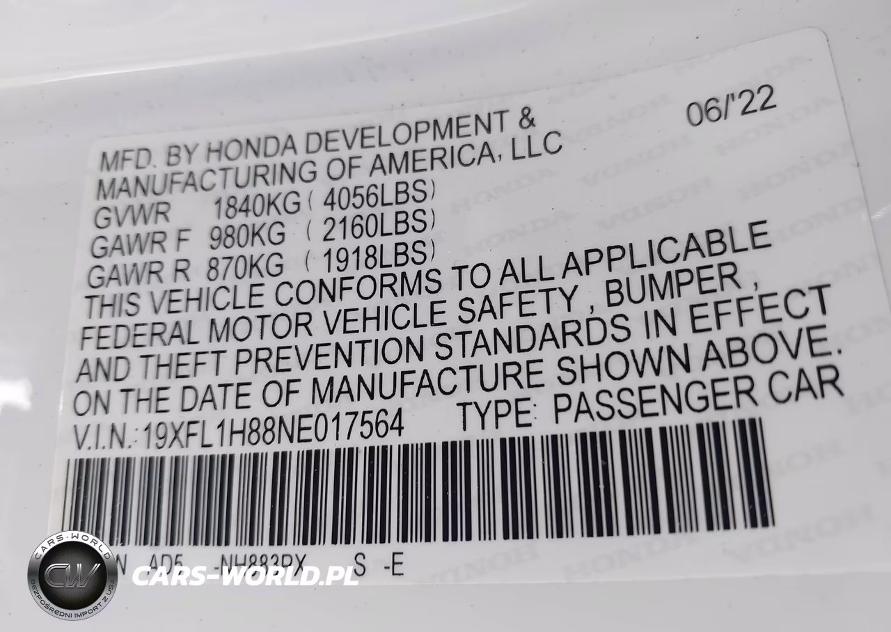 2022 Honda Civic Sport Touring VIN:19XFL1H88NE017564 - 9