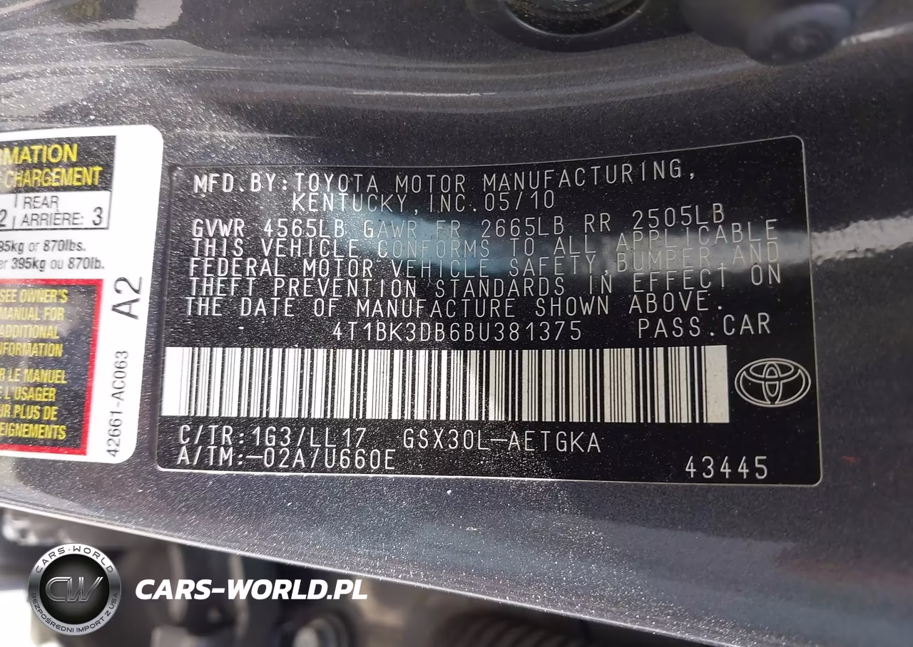 2011 Toyota Avalon VIN:4T1BK3DB6BU381375 - 9