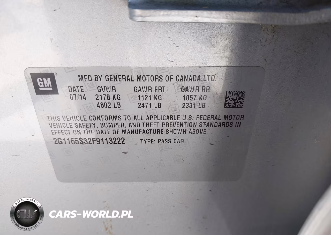 2015 Chevrolet Impala 2Lz VIN:2G1165S32F9113222 - 9