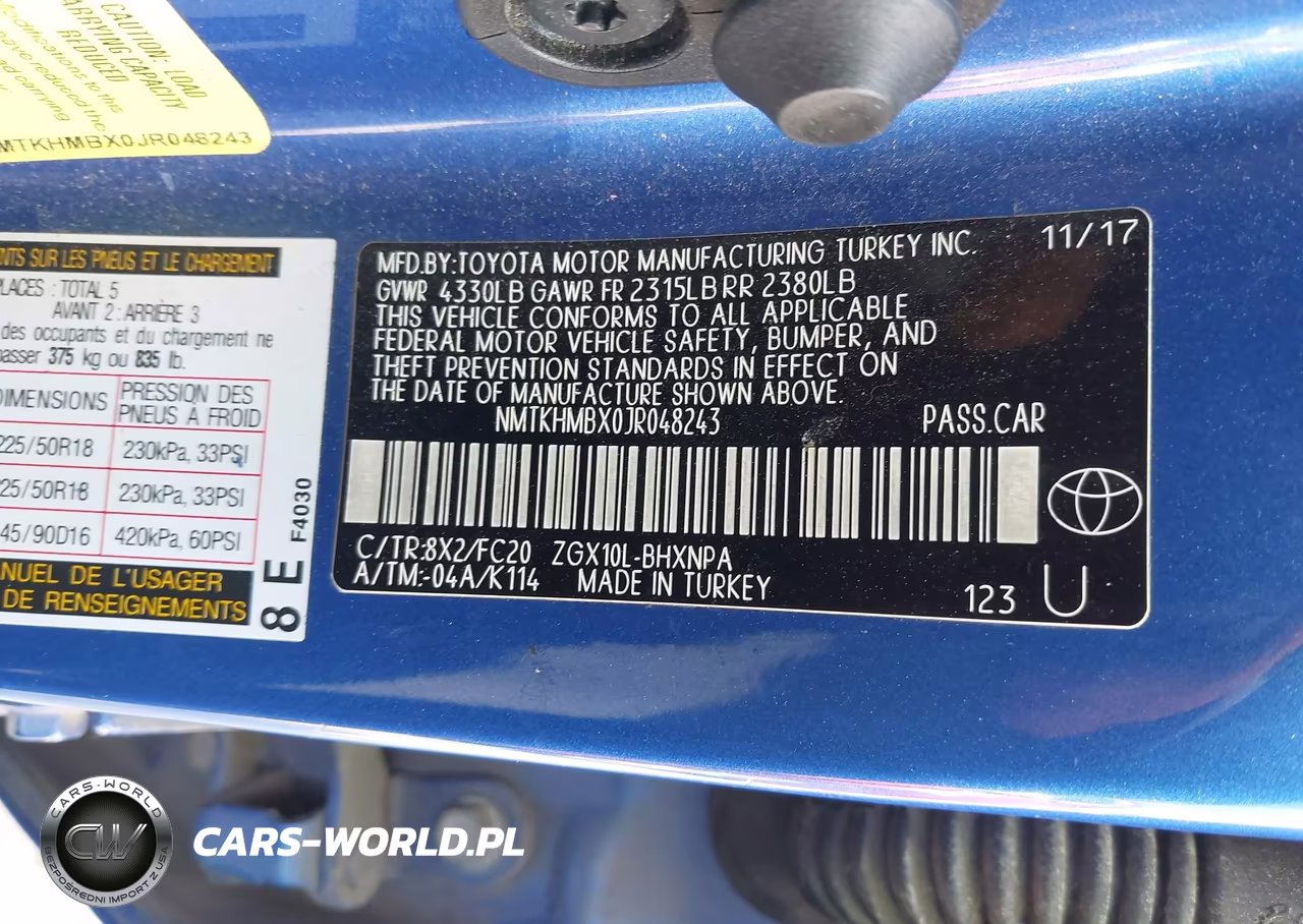 2018 Toyota C-Hr Xle VIN:NMTKHMBX0JR048243 - 9