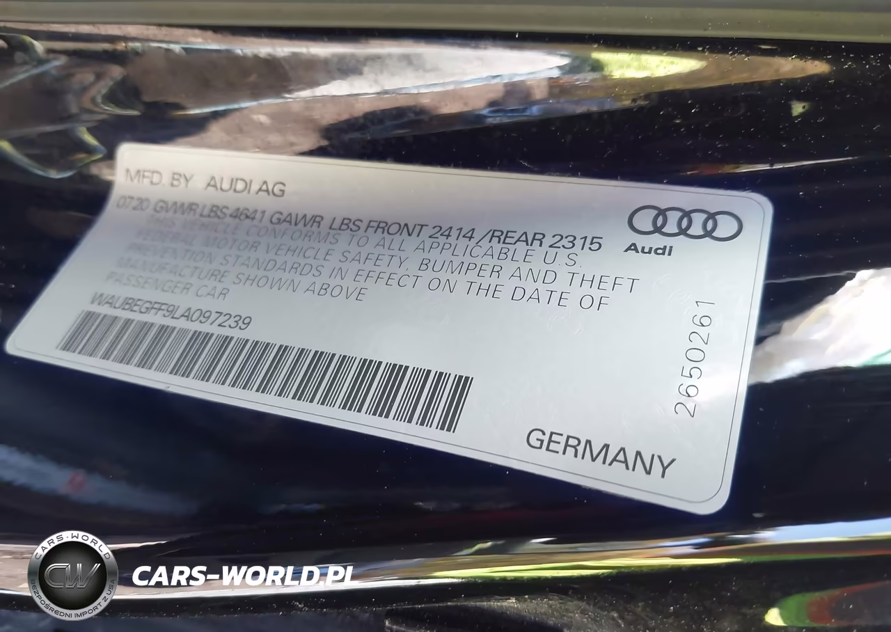 2020 Audi A3 Premium 45 Tfsi S Line Quattro S Tronic VIN:WAUBEGFF9LA097239 - 9