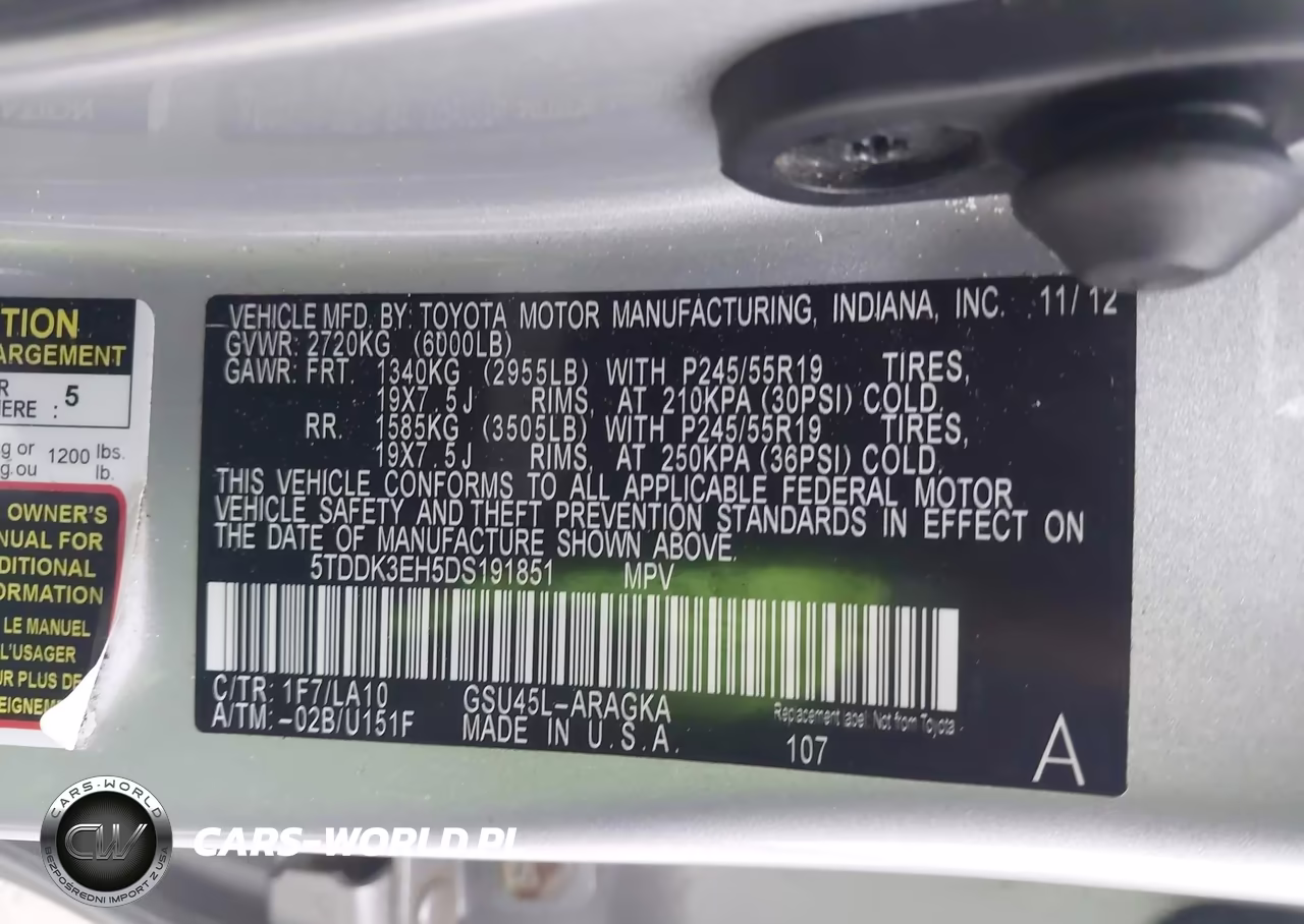 2013 Toyota Highlander Limited V6 VIN:5TDDK3EH5DS191851 - 9